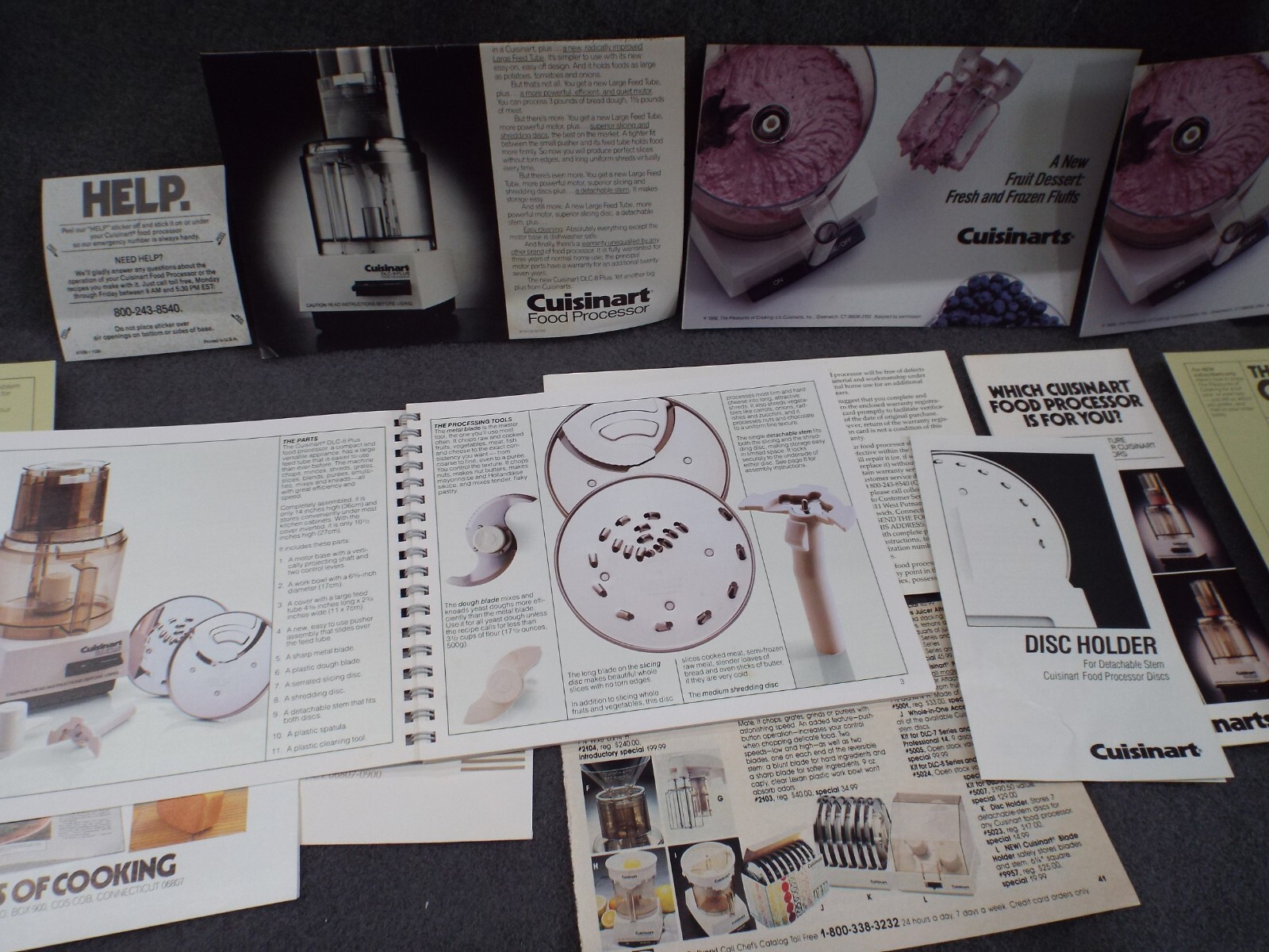 Cuisinart DLC-8 Food Processor Book Manual Instructions Blades Attachment Recipe
