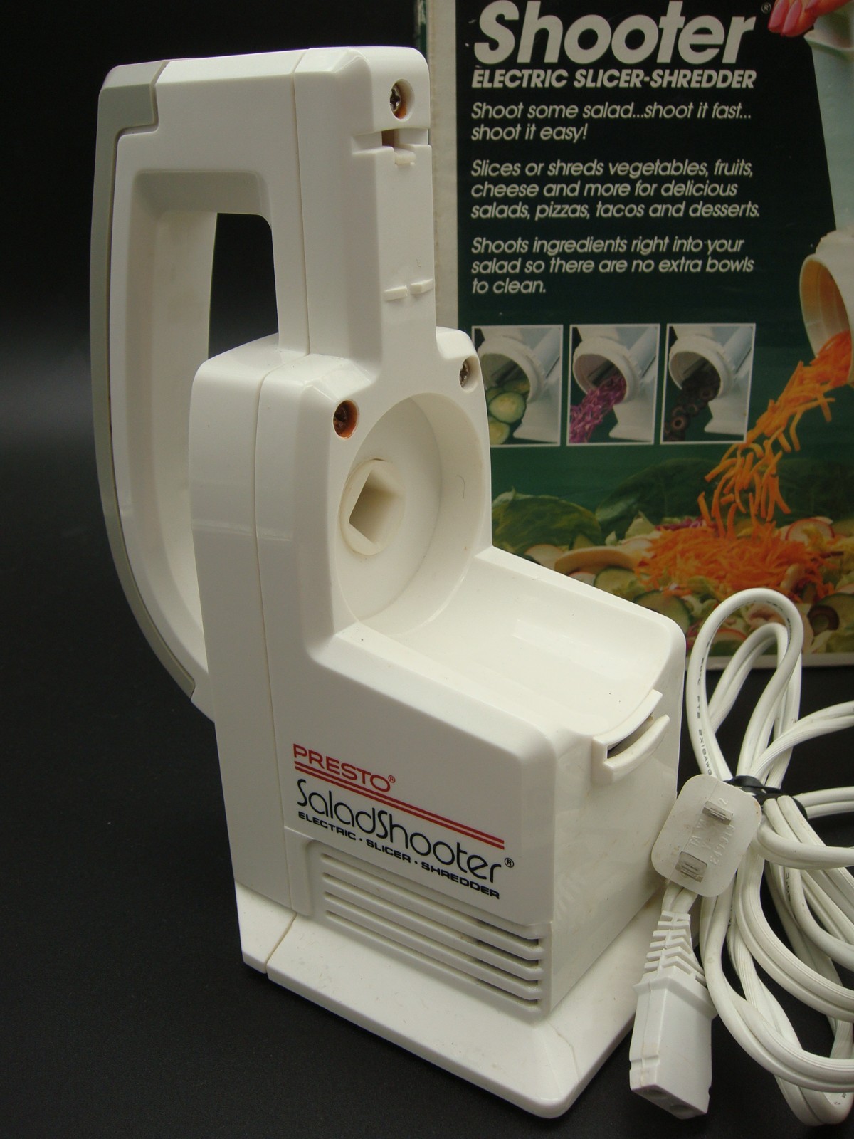 Presto Salad Shooter Electric Slicer Shredder w/ Attachments Box Manual Tested