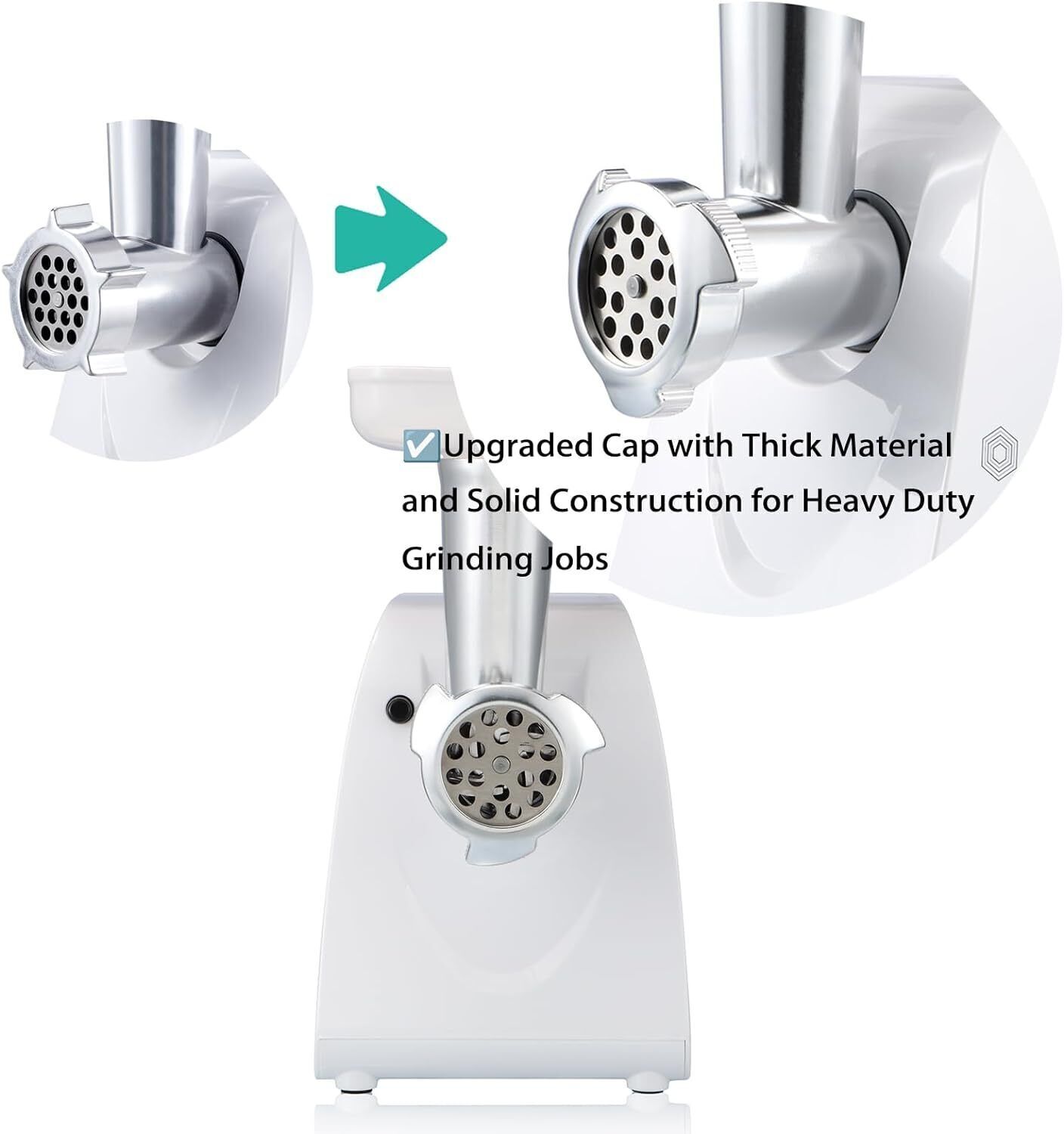 Electric Meat Grinder Sausage Maker 1HP 1000W Max Stainless Steel Cutting Blade