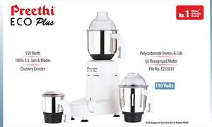 Eco Plus Mixer Grinder 110-Volt for use in USA/Canada