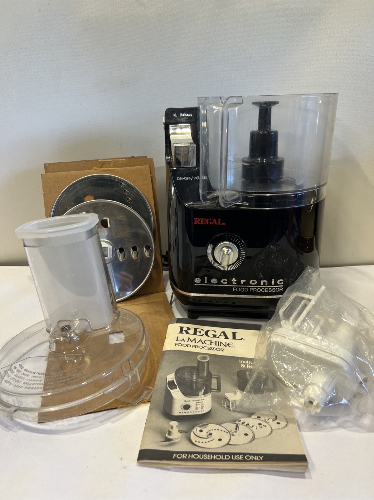 Regal Electronic Food Processor Model V663BK Black With Accessories With Box
