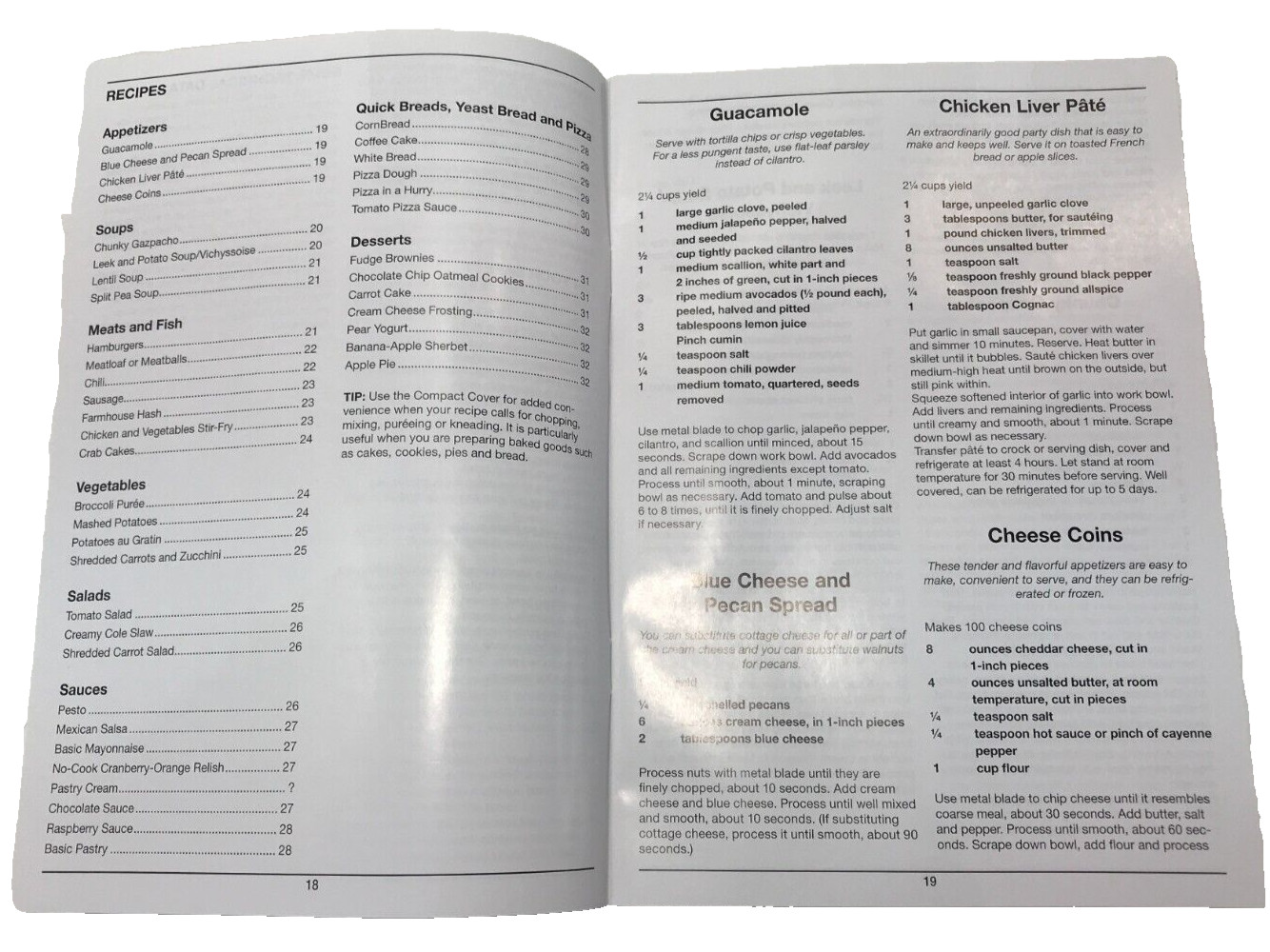 Cuisinart DLC-10SY USER INSTRUCTION MANUAL RECIPE BOOK Genuine English Spanish