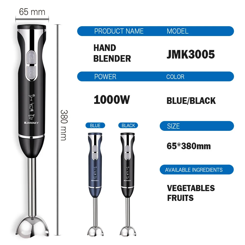 Home Portable Handheld Cooking Stick 1000W 5 in 1 Multi-Function Blender Food Pr
