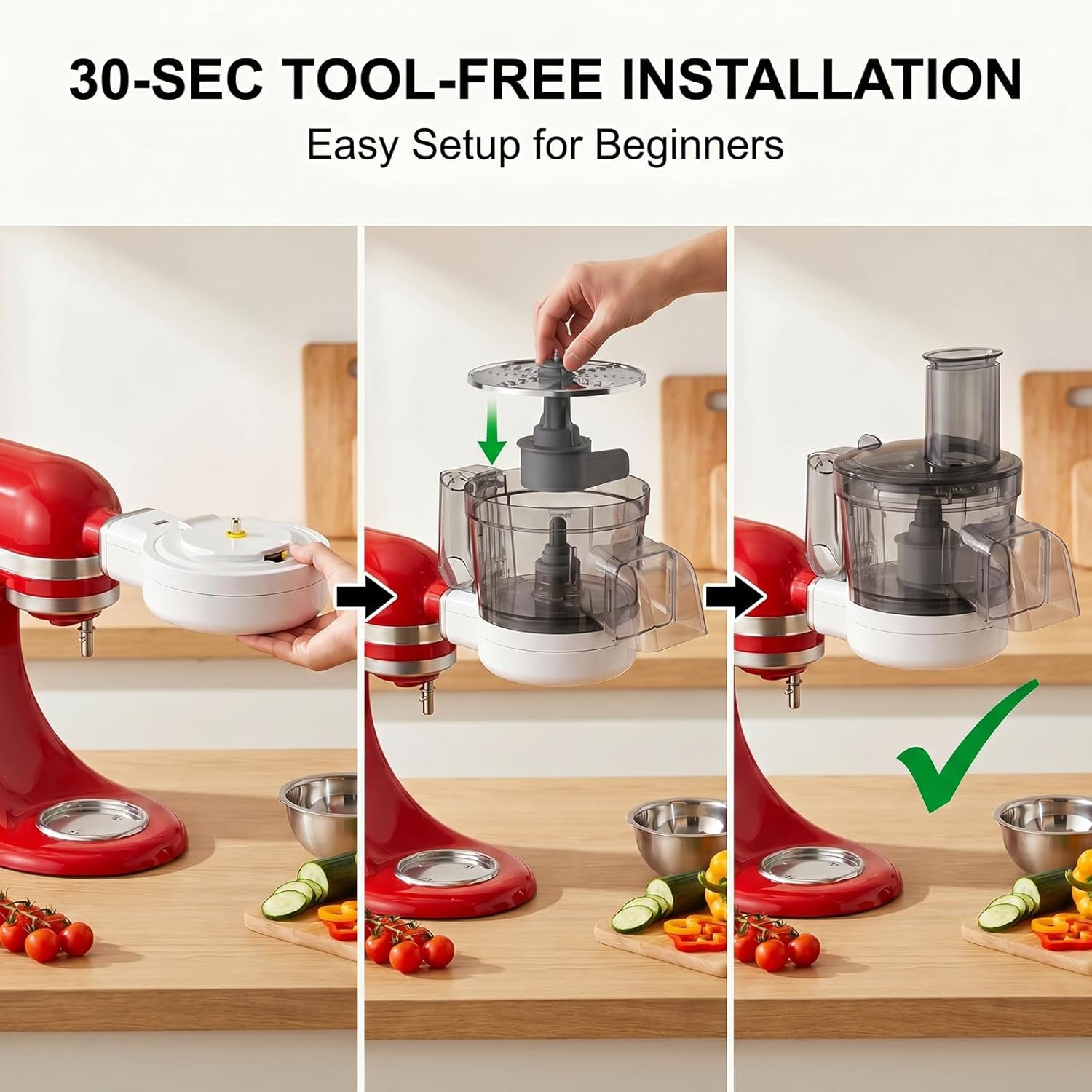 GVODE 5-in-1 Food Processor Attachment for KitchenAid Storage Case