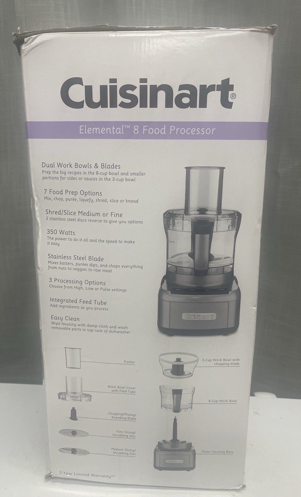 New In Box ~ Cuisinart FP-1GM Elemental 8 Cup Food Processor