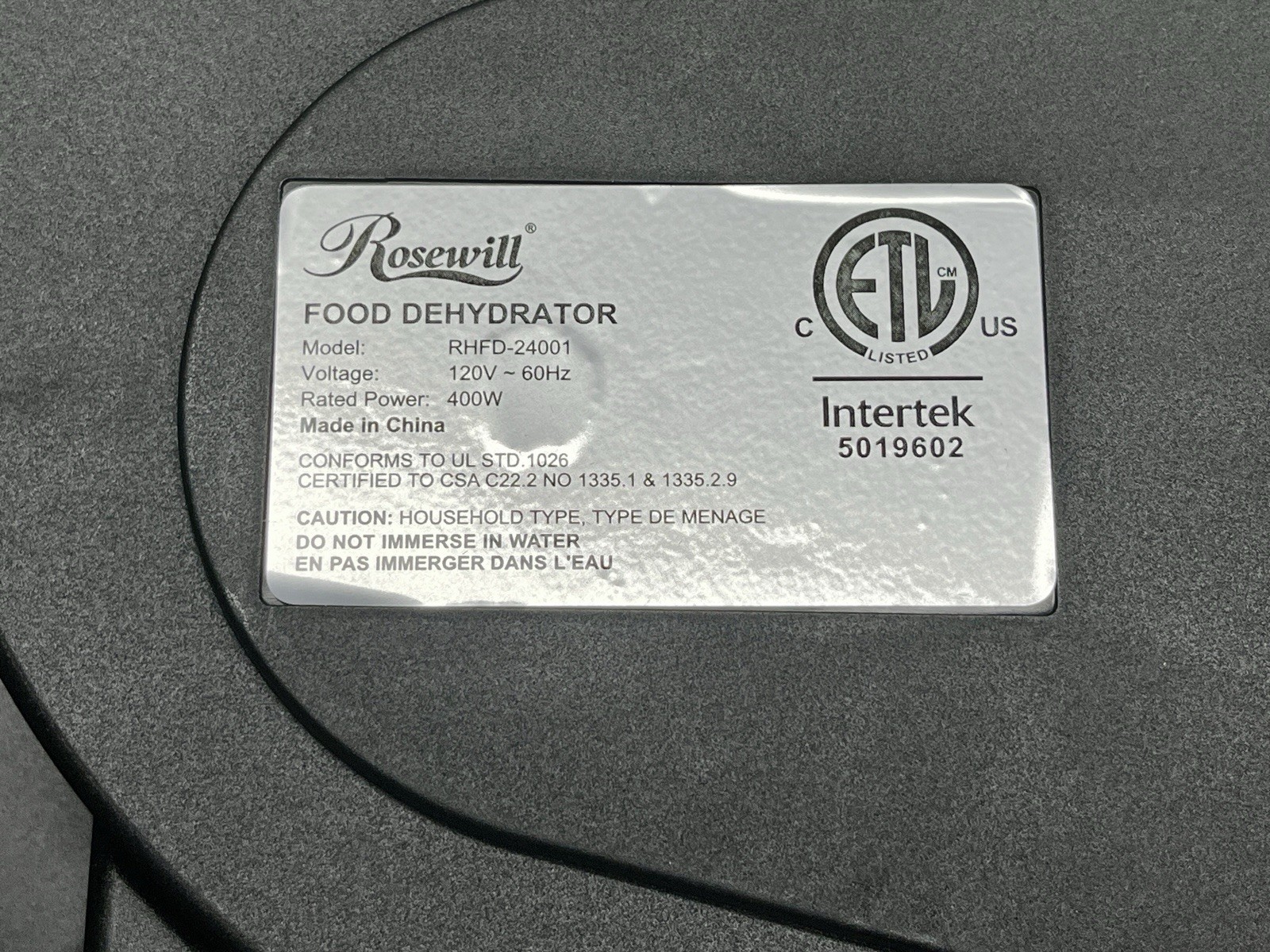 Rosewill Compact Food Dehydrator, 5 Stackable Trays with Adjustable 48H Timer an