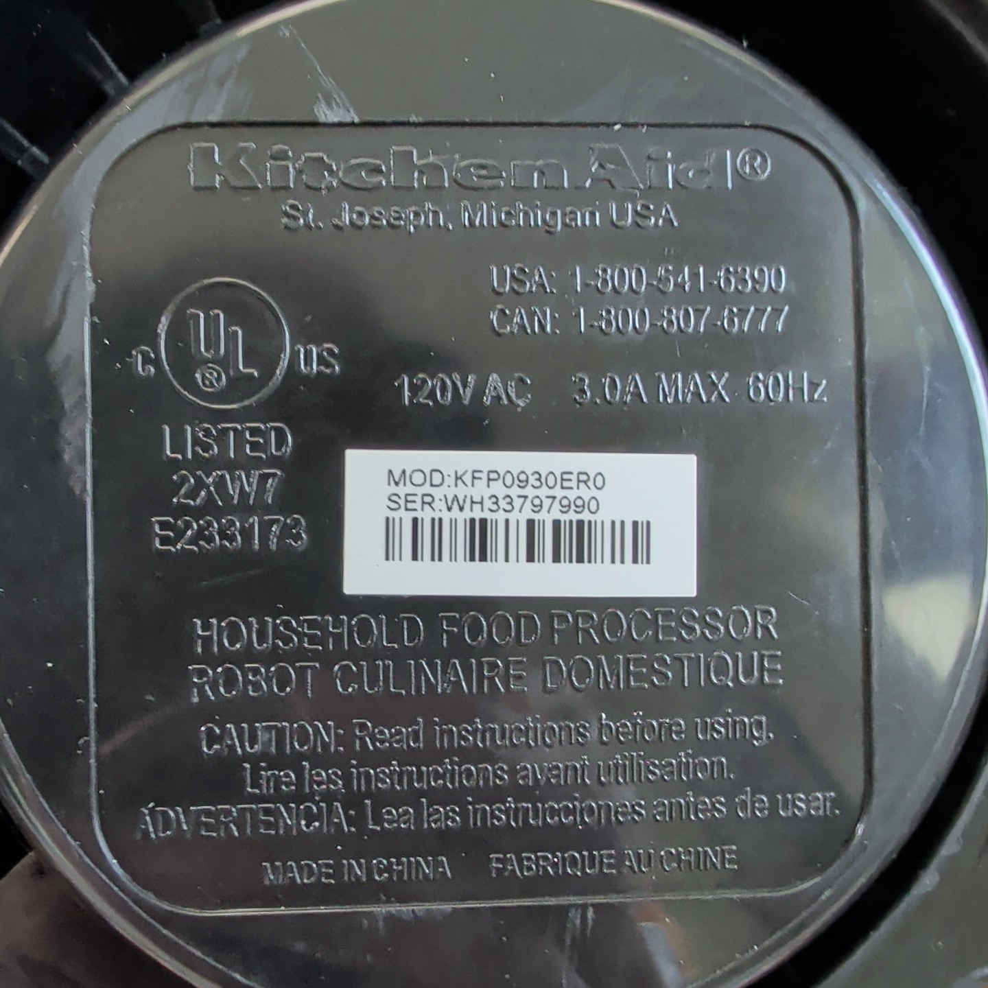 KitchenAid Food Processor RED KFP0930 Replacement Base Motor Only TESTED WORKS