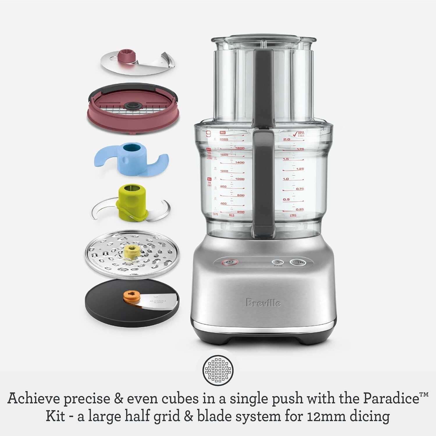 BFP638 Paradice 9 Cup Food Processor and Dicer, Small, Brushed Stainless Steel