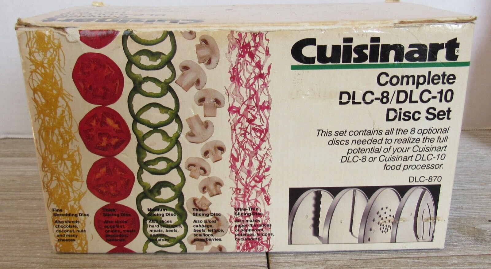 Vintage Cuisinart Complete DLC-8 / DLC-10 Disc Set Food Processor 8 Blades
