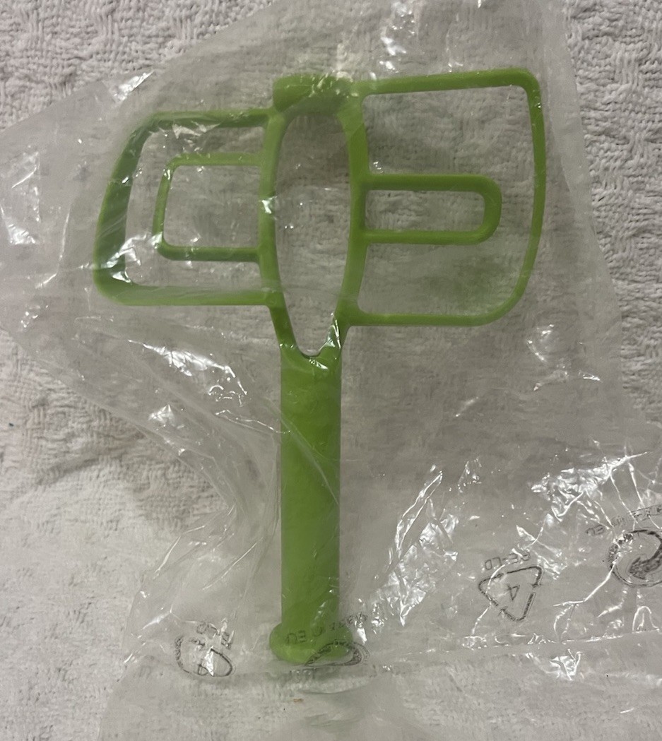 Tupperware Power Chef System Manuel Blade Mixer Paddle Margarita Green NIB New!