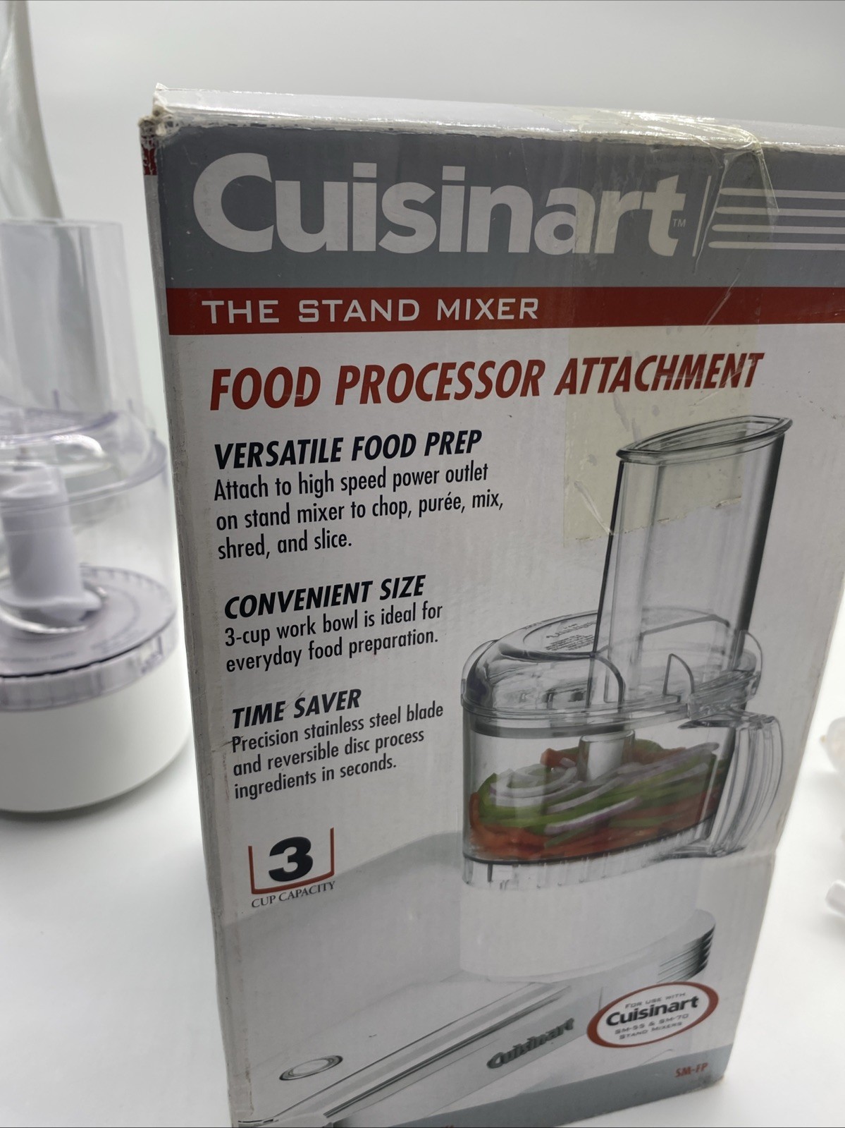 Cuisinart SM-FP Food Processor Attachment 3-Cup Stand Mixer NEW OPEN BOX