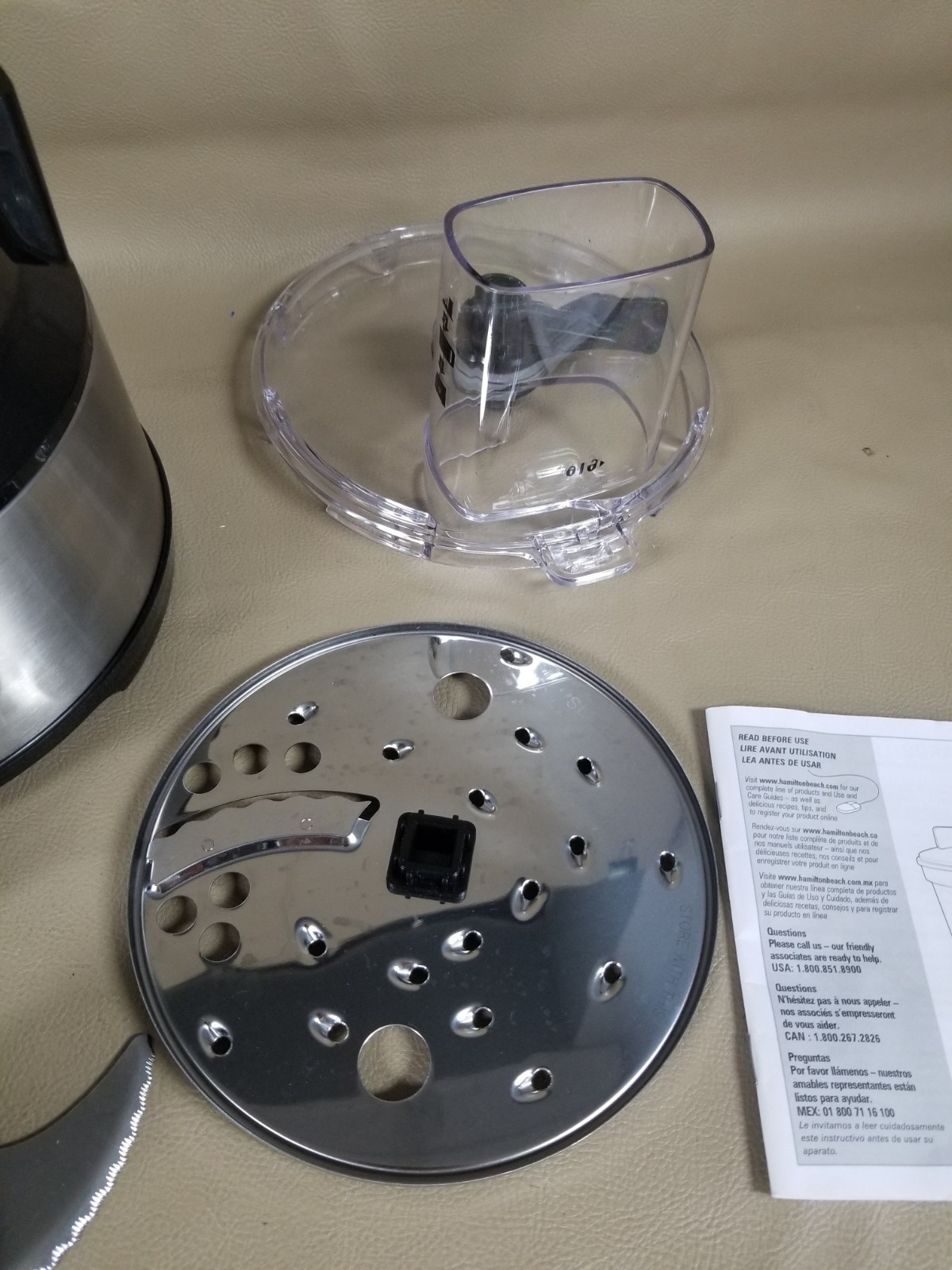 Hamilton Beach Food Processor 70730 Machine ONLY w/Accessories NO BOWL! WORKS!