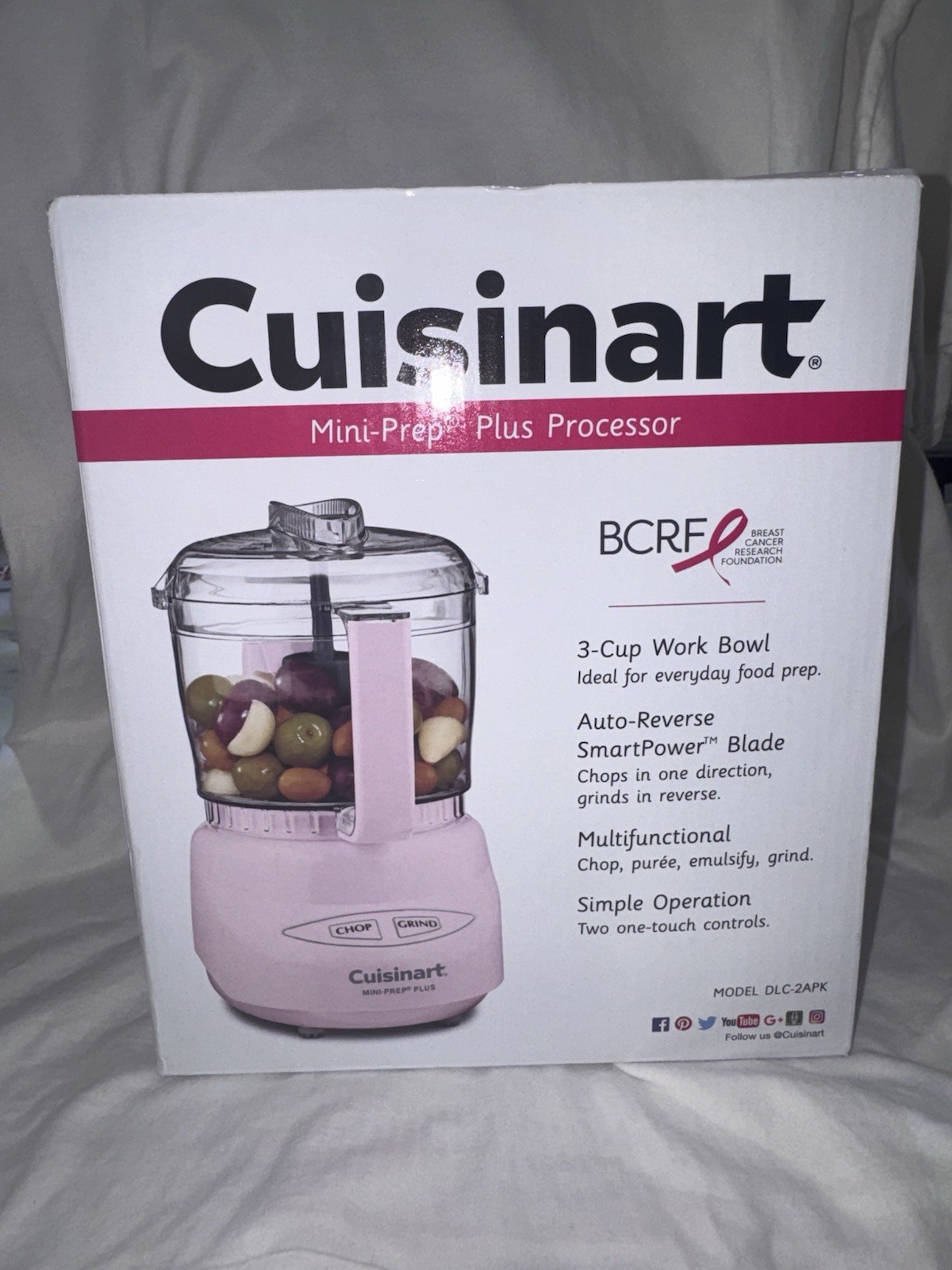 Cuisinart DLC-2APK Food Processor Mini-Prep Plus 24 Ounce, Pink – New