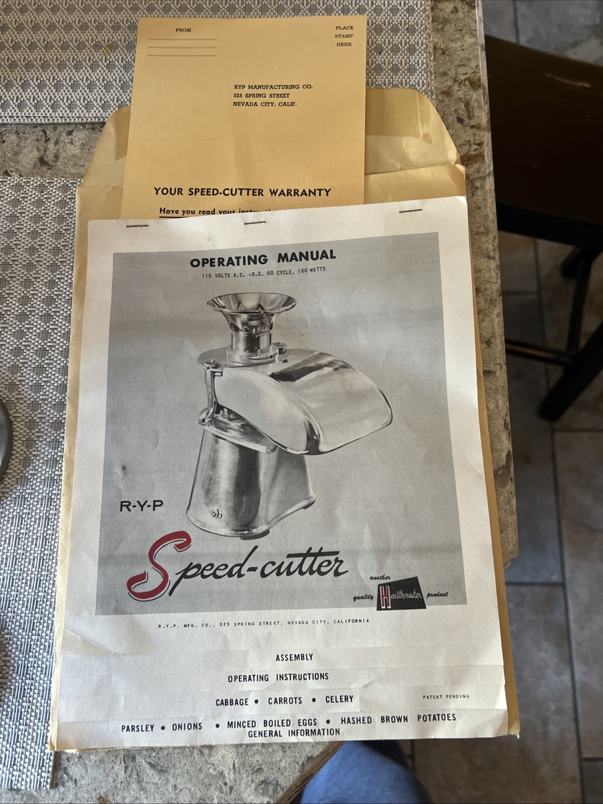 Vintage RYP Healthmaster Centrifugal SS Speed-cutter Food Processor Steampunk