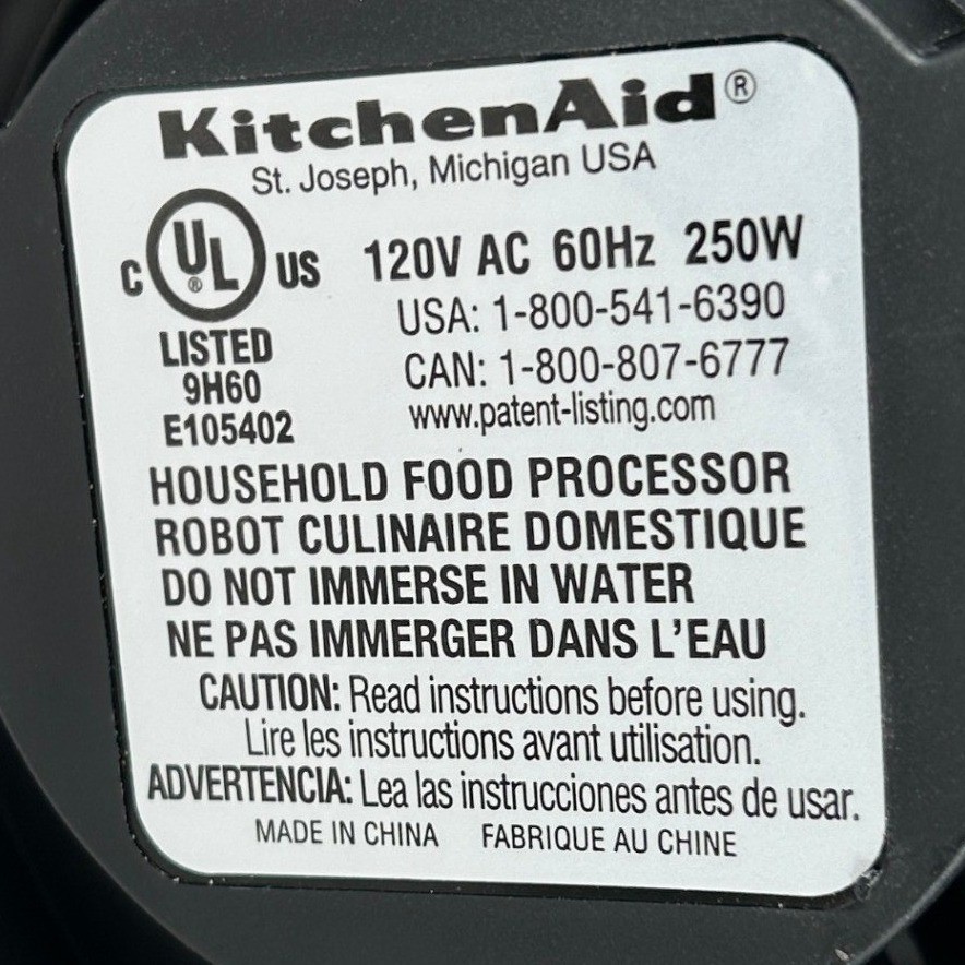 KitchenAid 3.5 Cup Food Processor Mini Chopper Silver Base Only Model KFP0919CU