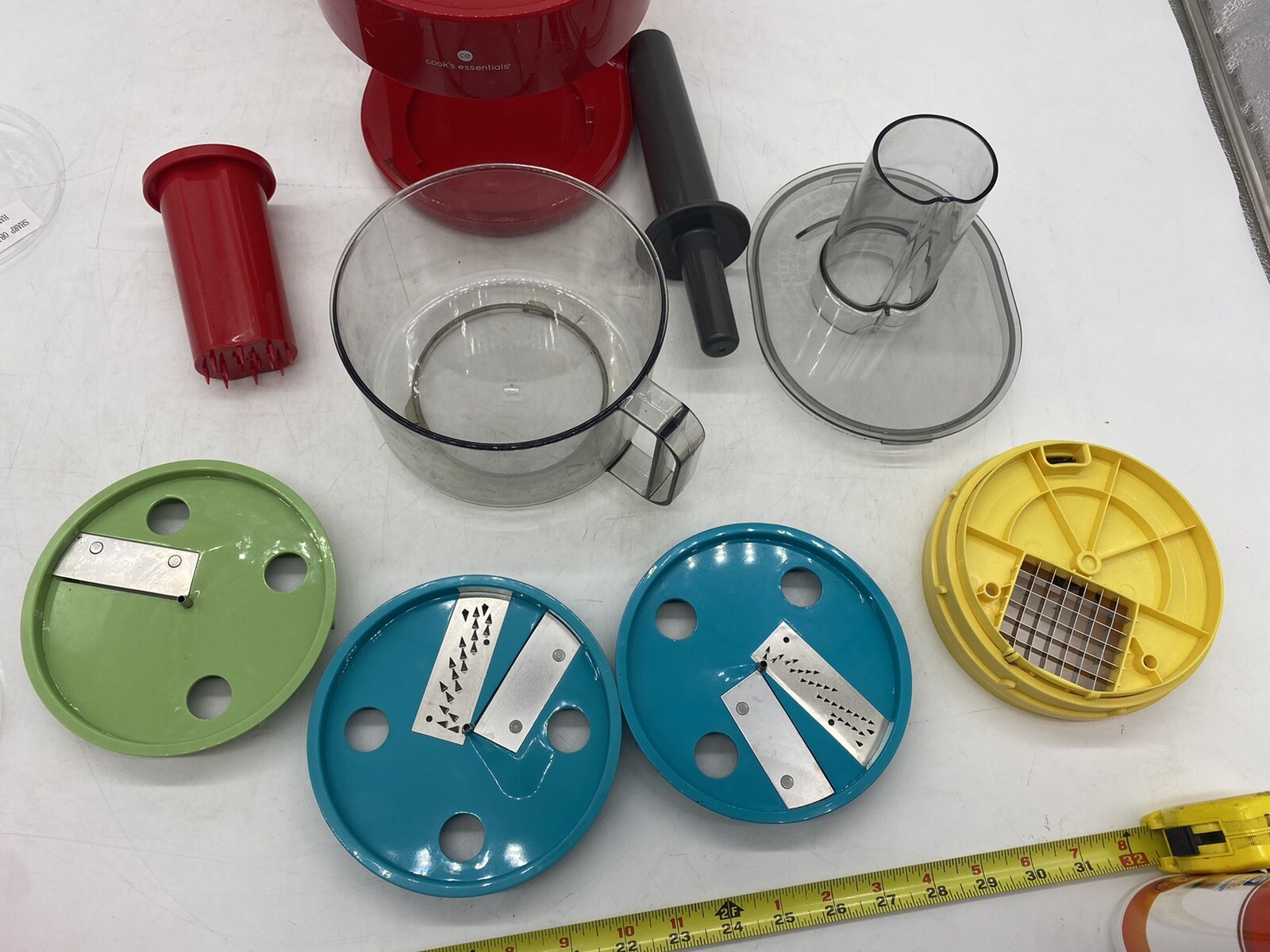Cooks Essentials 7-In-1 Food Processor Prep Master slice chop grind Red K47971