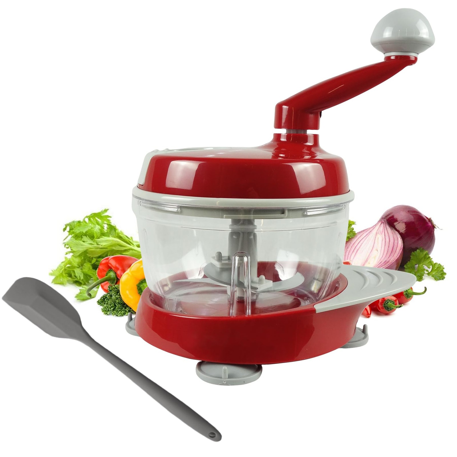 Manual Food Processor,Hand Powered Crank Food Processor Chopper,Food Vegetabl…