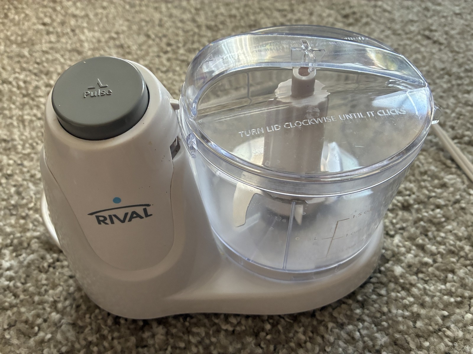 Rival Mini Food Chopper 1.5 Cup Compact Pulse Function Kitchen TESTED Pre-Owned