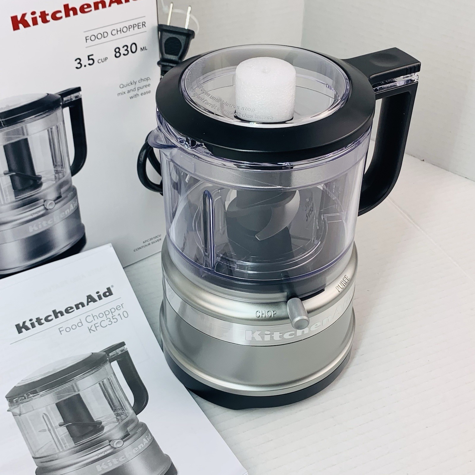 KitchenAid 3.5 Cup Food Chopper Contour Silver – KFC3516CU – Chop – Mix – Purée