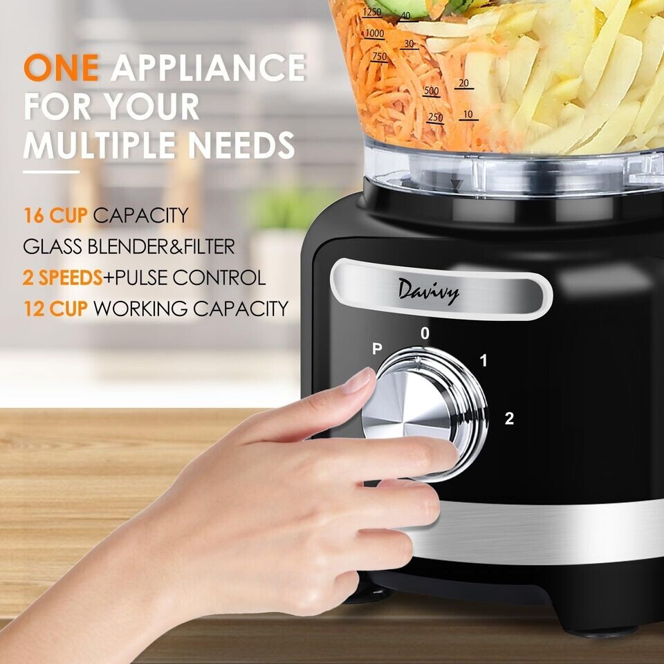 16-Cup Davivy Food Processor Blender Combo