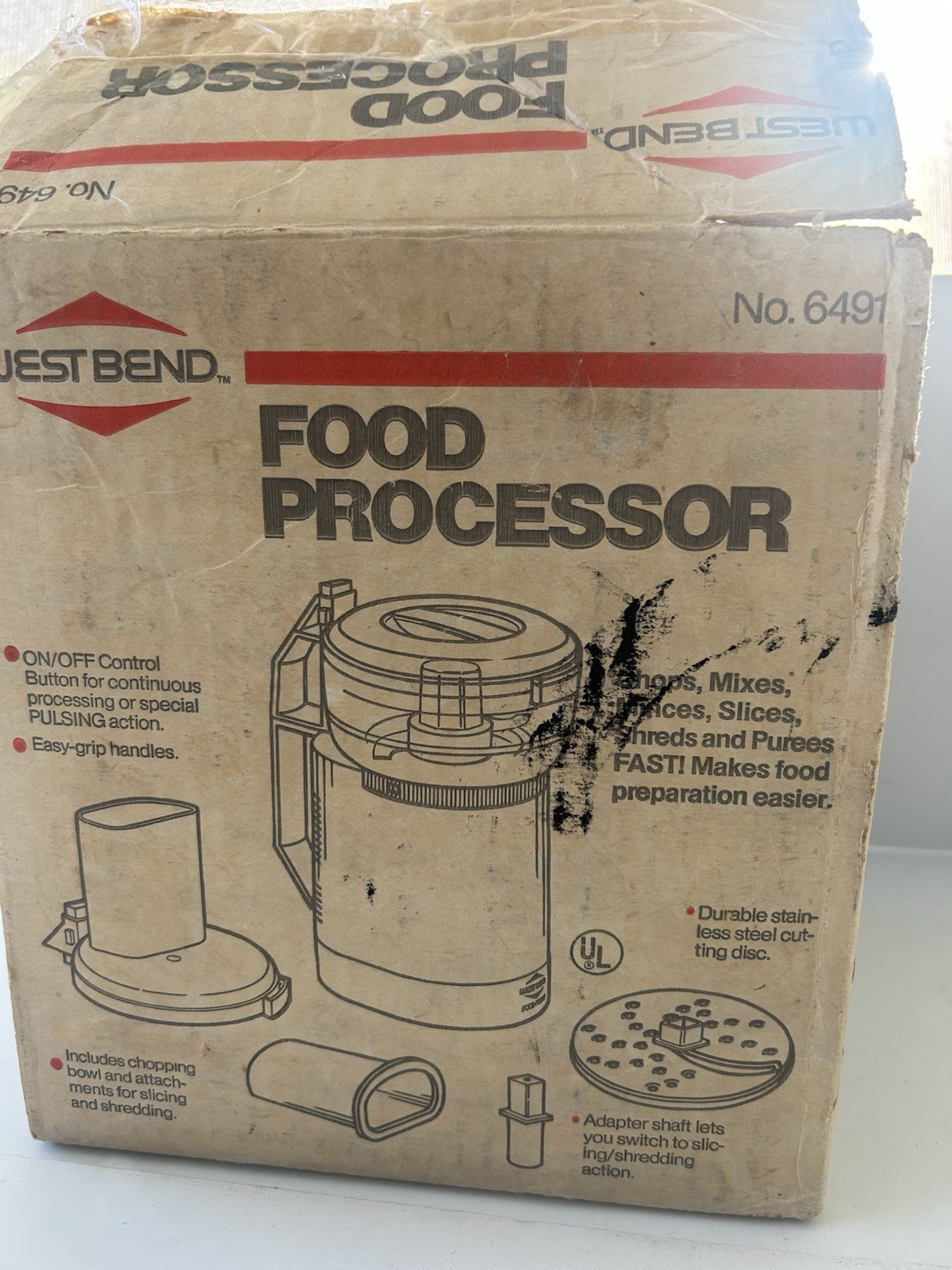 Vintage West Bend Small Food Processor No. 6491 Open Box