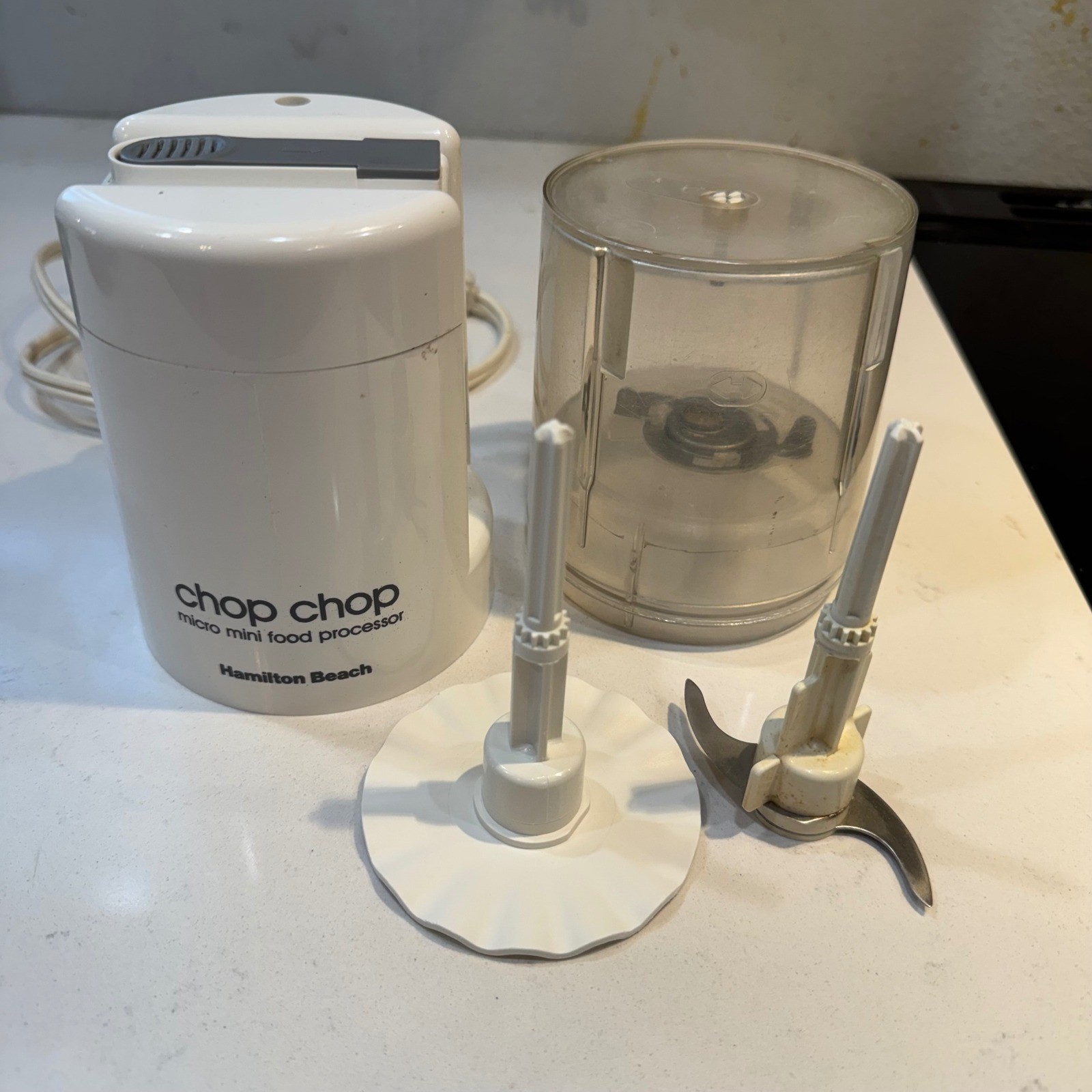 Hamilton Beach Chop Chop Micro Mini Food Processor Model 344 White Works!
