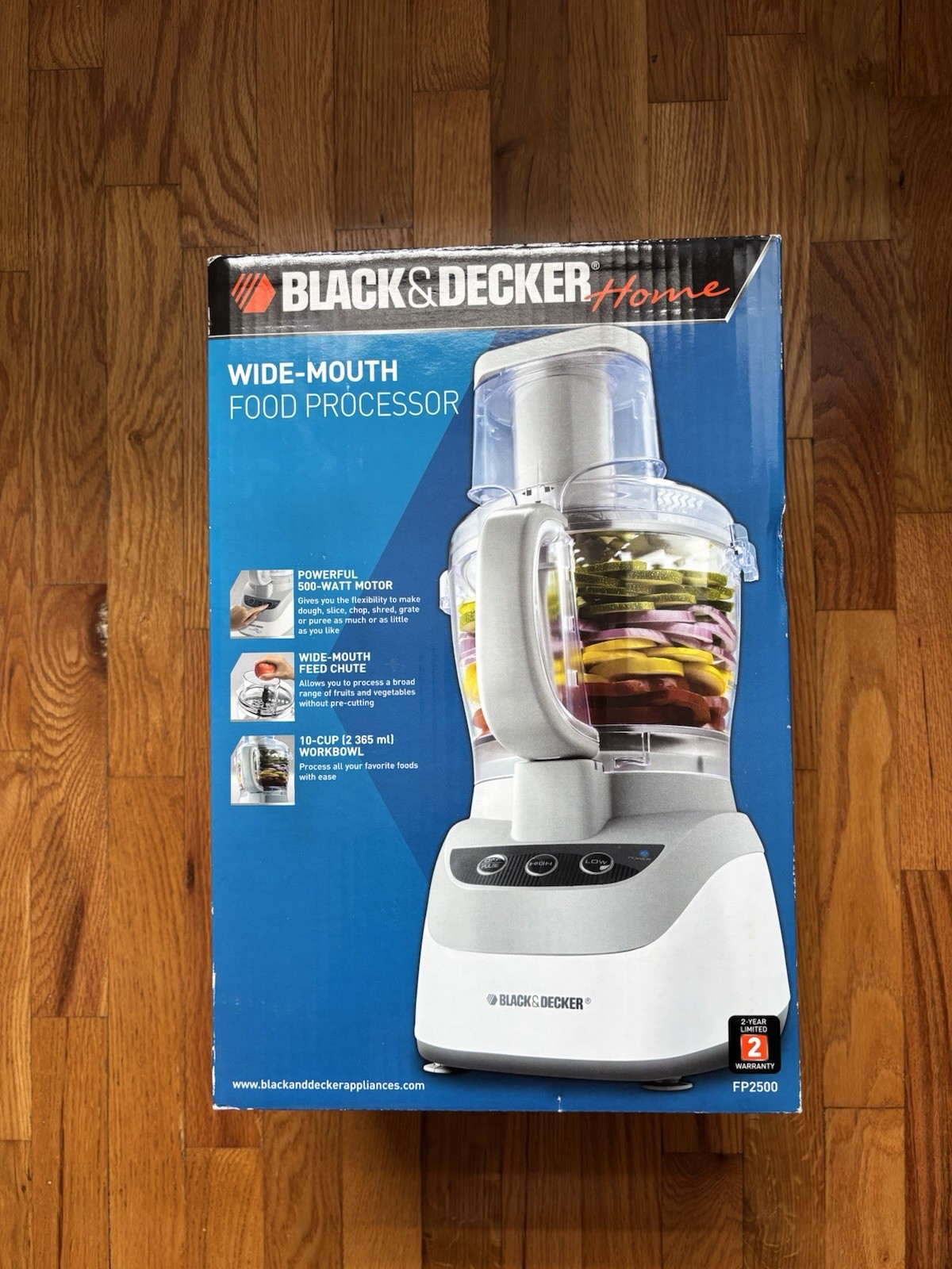 BRAND NEW Black & Decker FP2500 PowerPro Wide-Mouth 10-Cup Food Processor WHITE