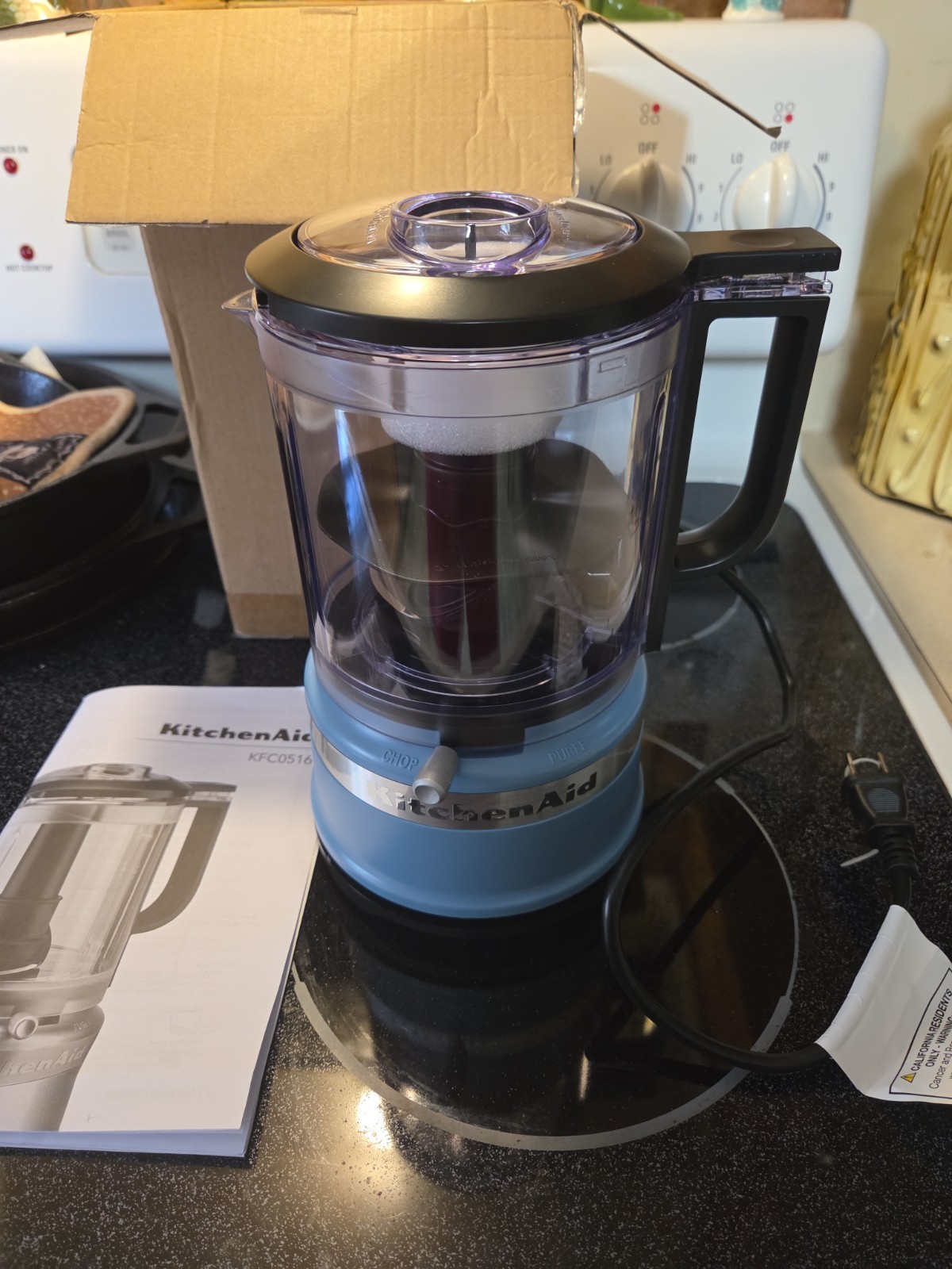 KitchenAid Chopper KFC3516AQ 3.5 Cups Mini Food Processor – Aqua Sky Color. New.
