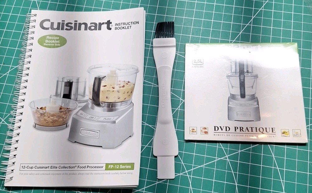 Cuisinart FP-12DC Food Processor Instructions/recipe Booklet & DVD & Fp Tool