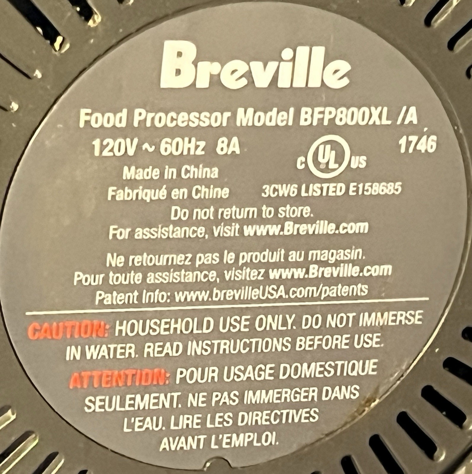 Breville BFP800XL The Sous Chef Food Processor Silver with Accessories