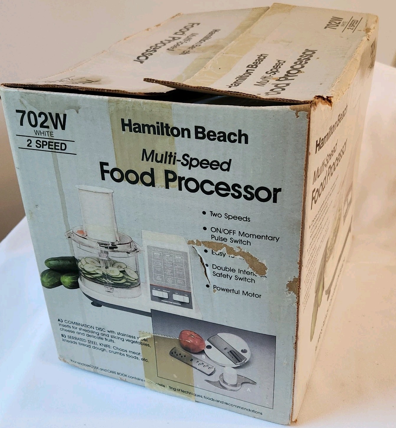 Vintage Hamilton Beach Multi-Speed Food Processor Model 702W New Open Orig. Box.