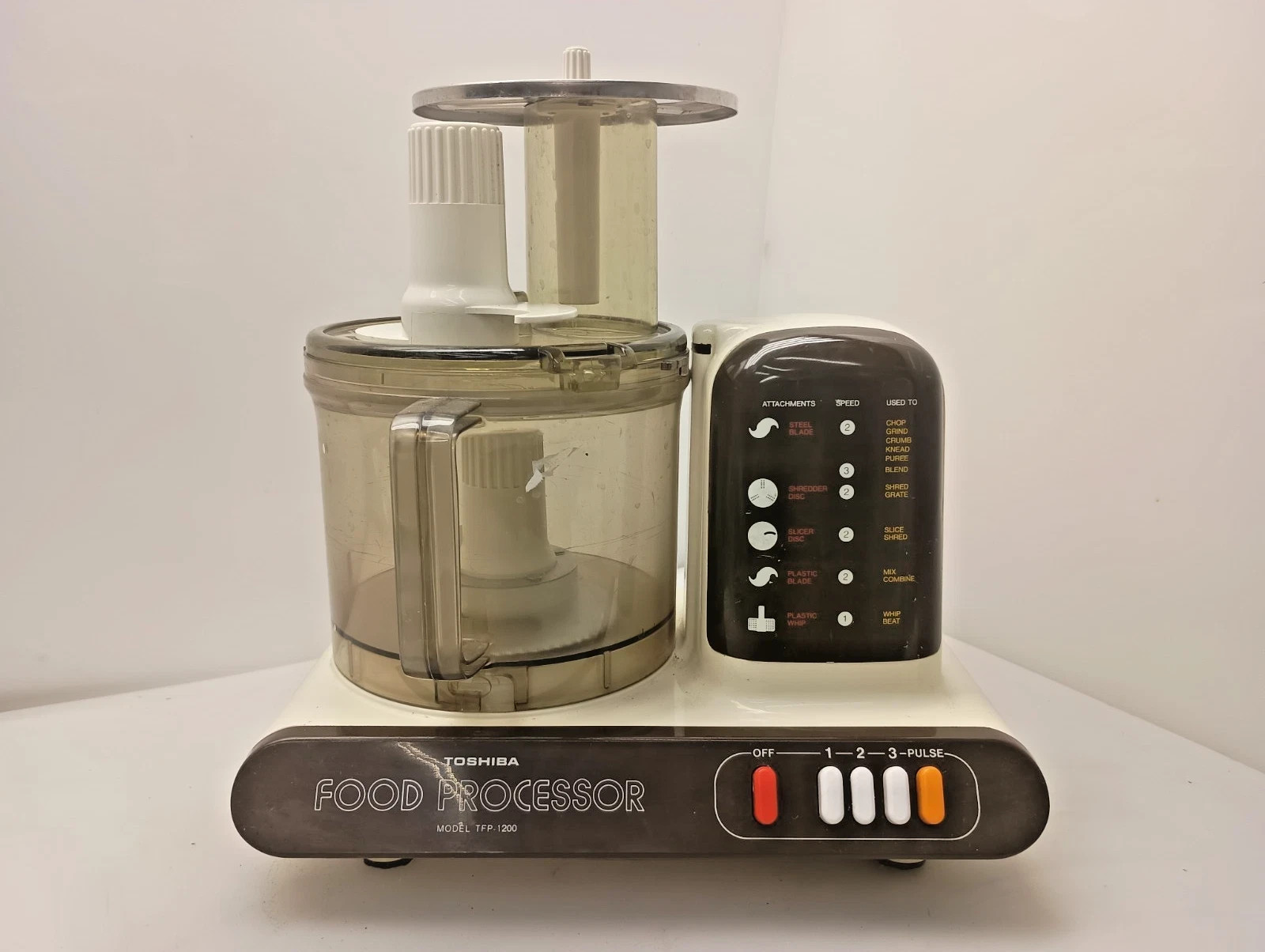 Vintage Toshiba TFP-800 Food Processor Complete Working Made in Japan 1980s