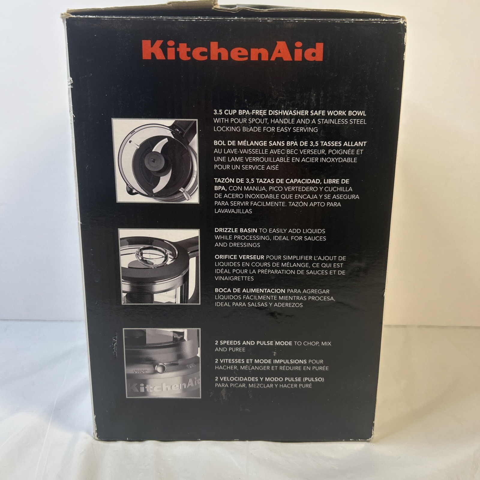 KitchenAid KFC3516CU Mini Food Processor 3.5 Cup Silver Open Box