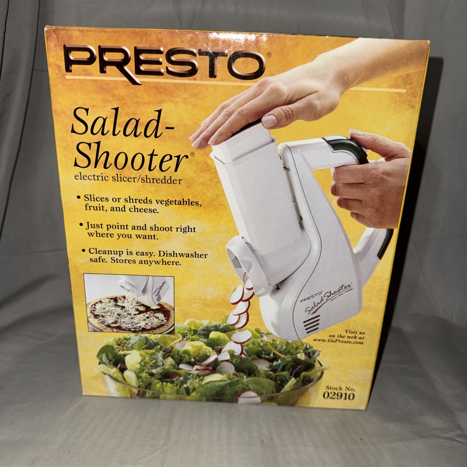 Presto Salad Shooter Electric Slicer Shredder 2006 – New Old Stock #02910 Sealed