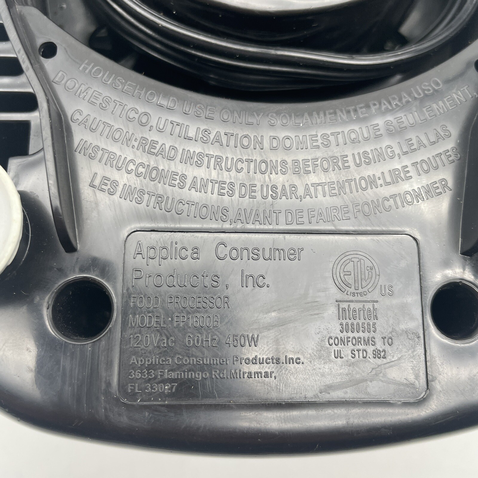 Black & Decker FP1600B Food Processor 8 Cup – Replacement Base Motor, 450 Watt