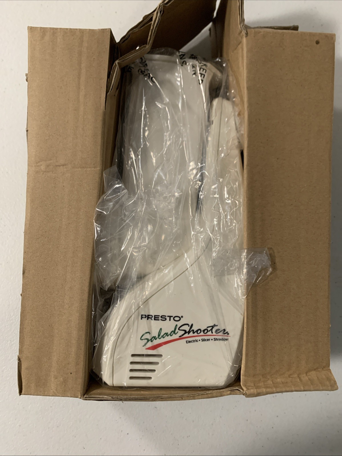 Vintage Presto Electric Salad Shooter Slicer Shredder Model 02910 Open Box