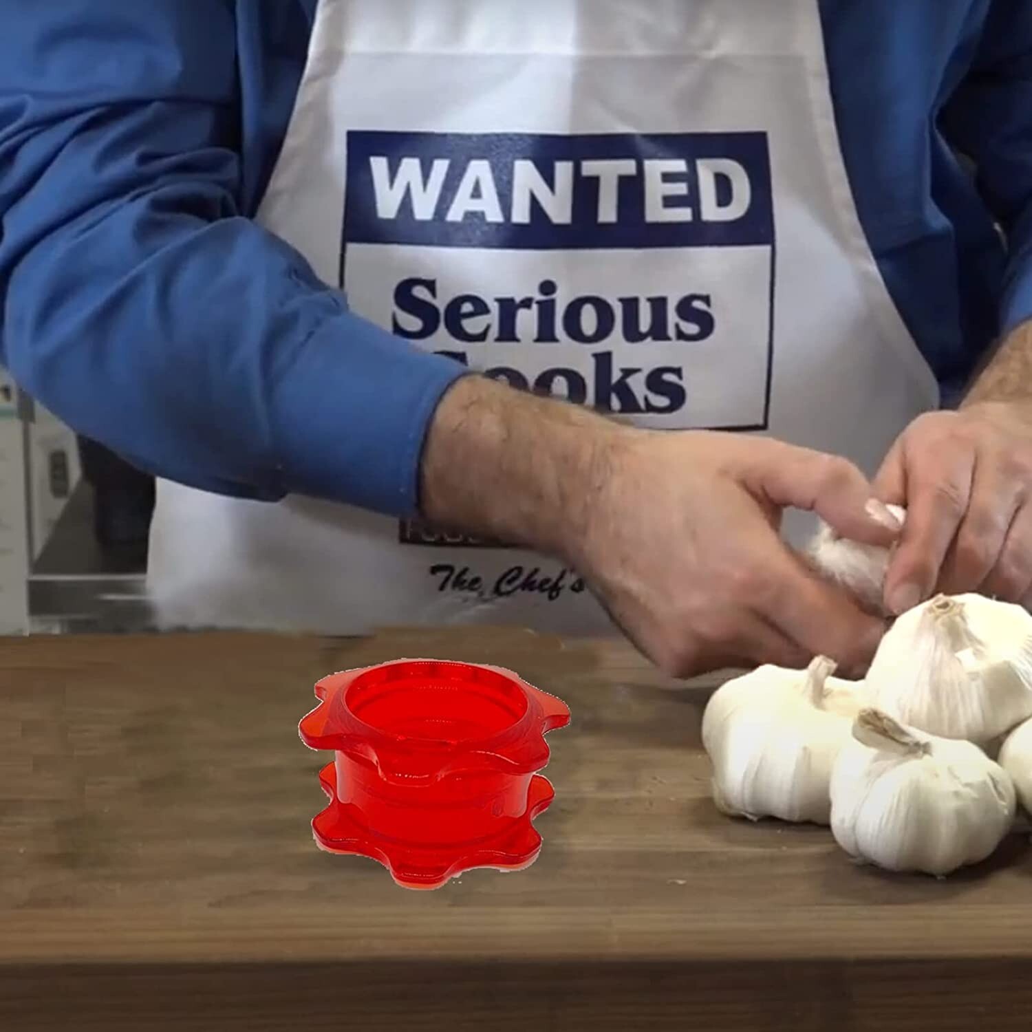 Food Processor-Garlic Mincer Press with a Twist fourth Generation(Red mincer)