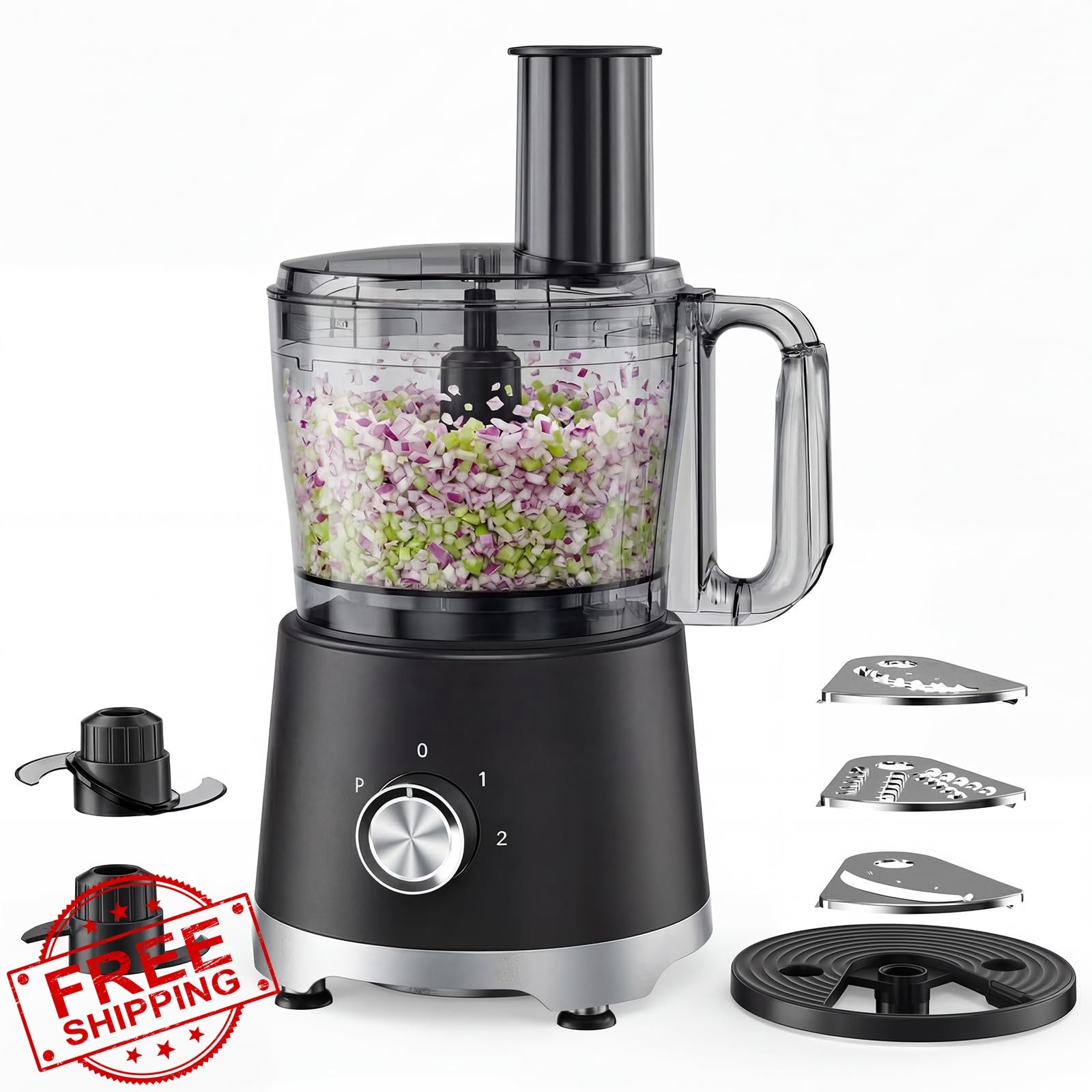 OLIXIS Food Processor 10.5 CUP Black 600W