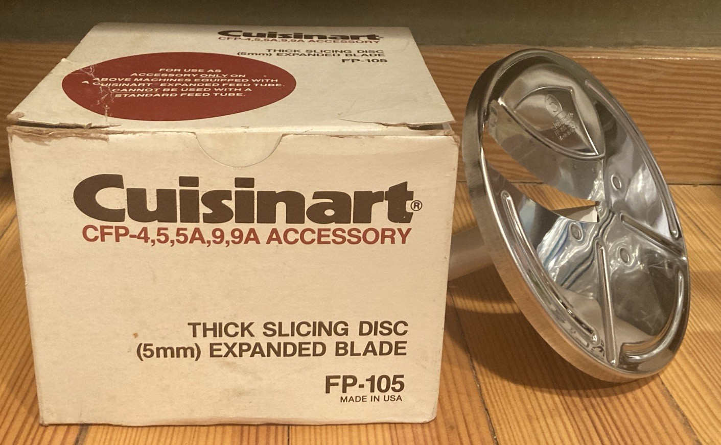 Cuisinart Food Processor CFP-4 5 5A 9 9A 5mm Thick Slicing Disc W/ Stem FP-105