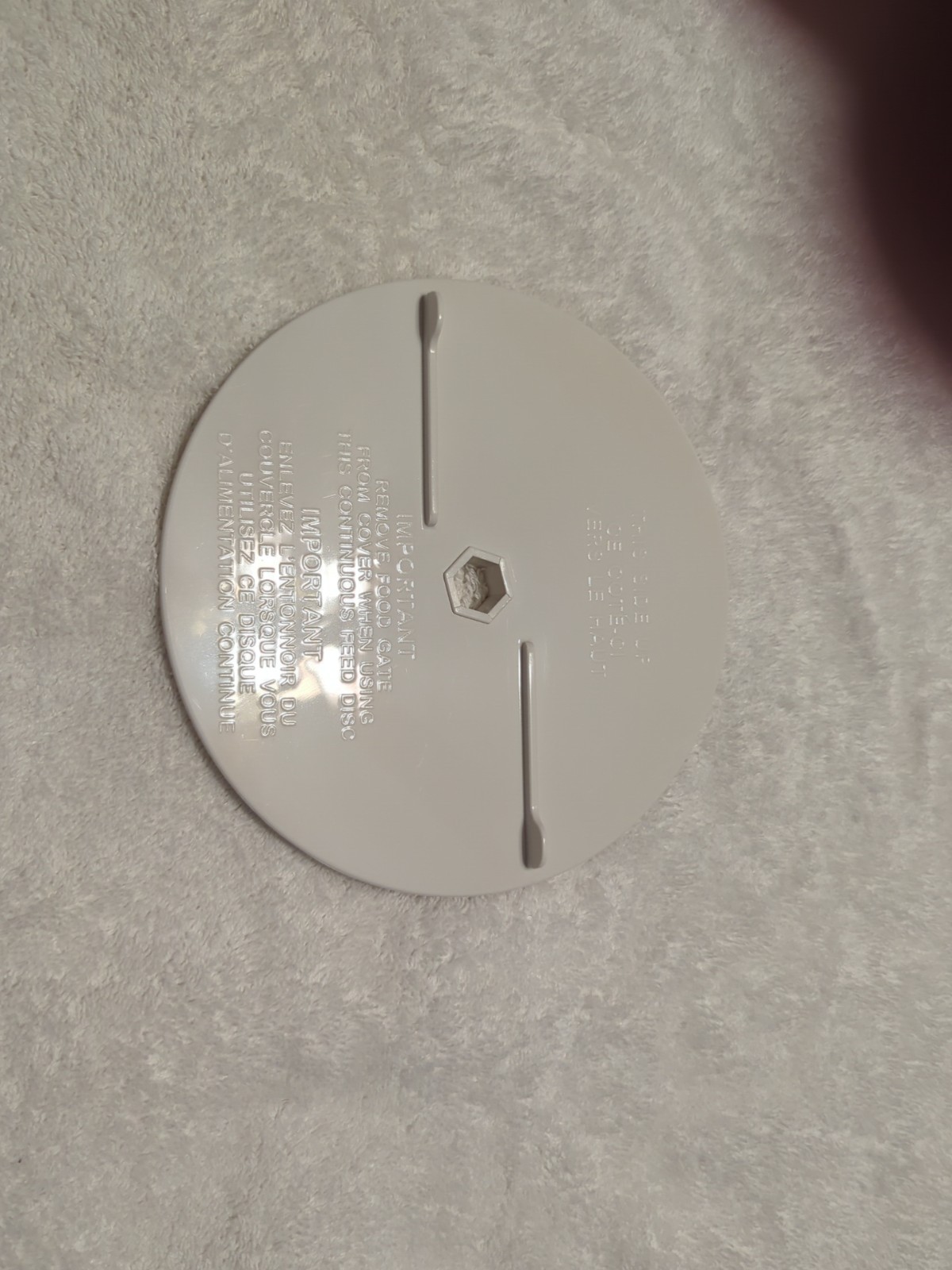 GE 4 Speed Food Processor Replacement Part Blocker Disc Model 106622F