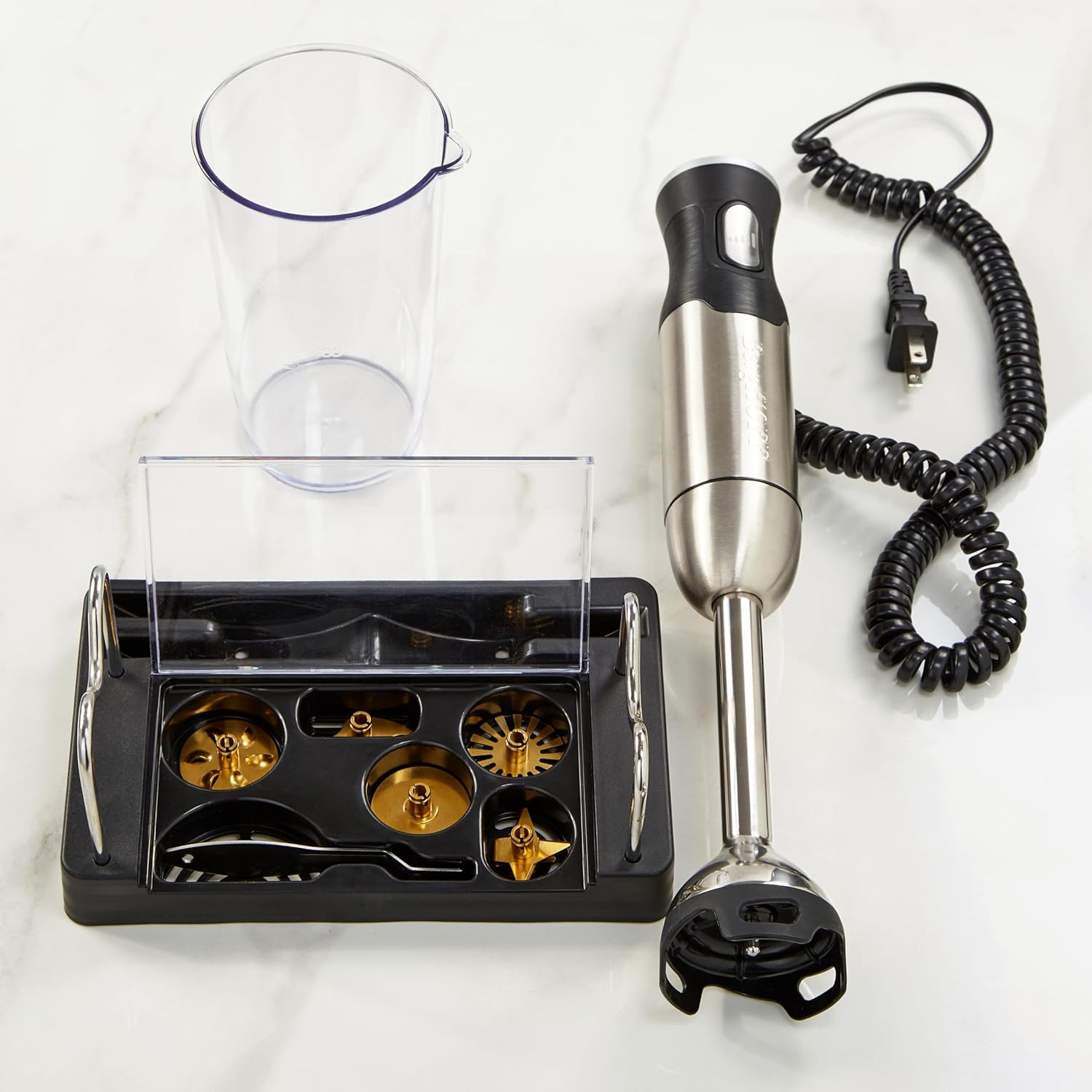 X5 Pro Stainless Steel Handheld Food Processor – 5 Blades & 16 Speeds