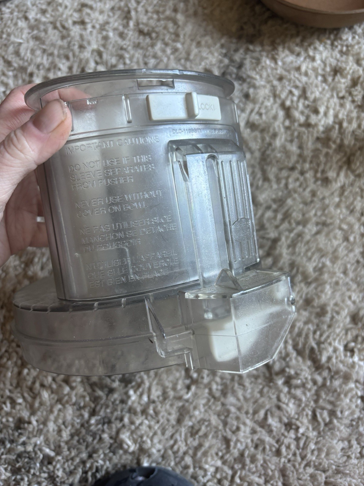 Cuisinart Food Processor Lid and Large Feed Tube Assembly for DLC-10 Series