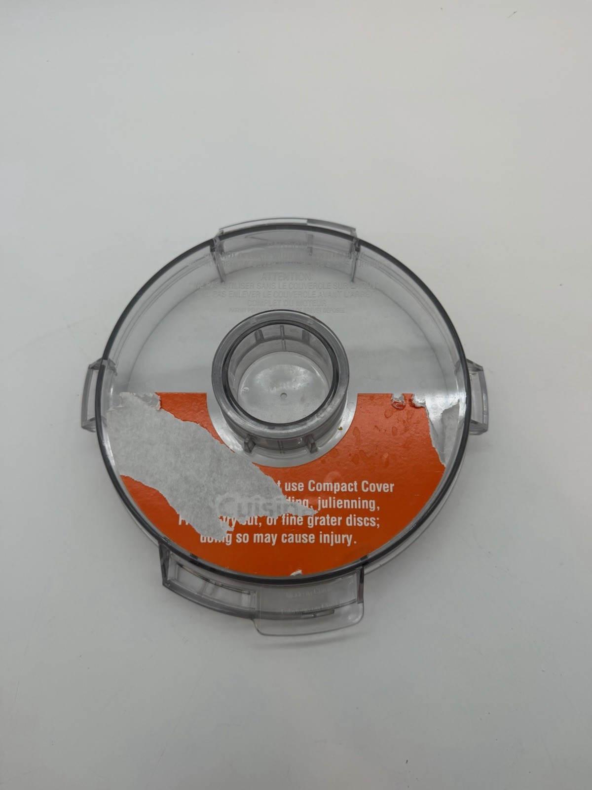 CUISINART Food Processor DLC-5/DLC-10 – BOWL LID with Center Cap – DLC-116GTX