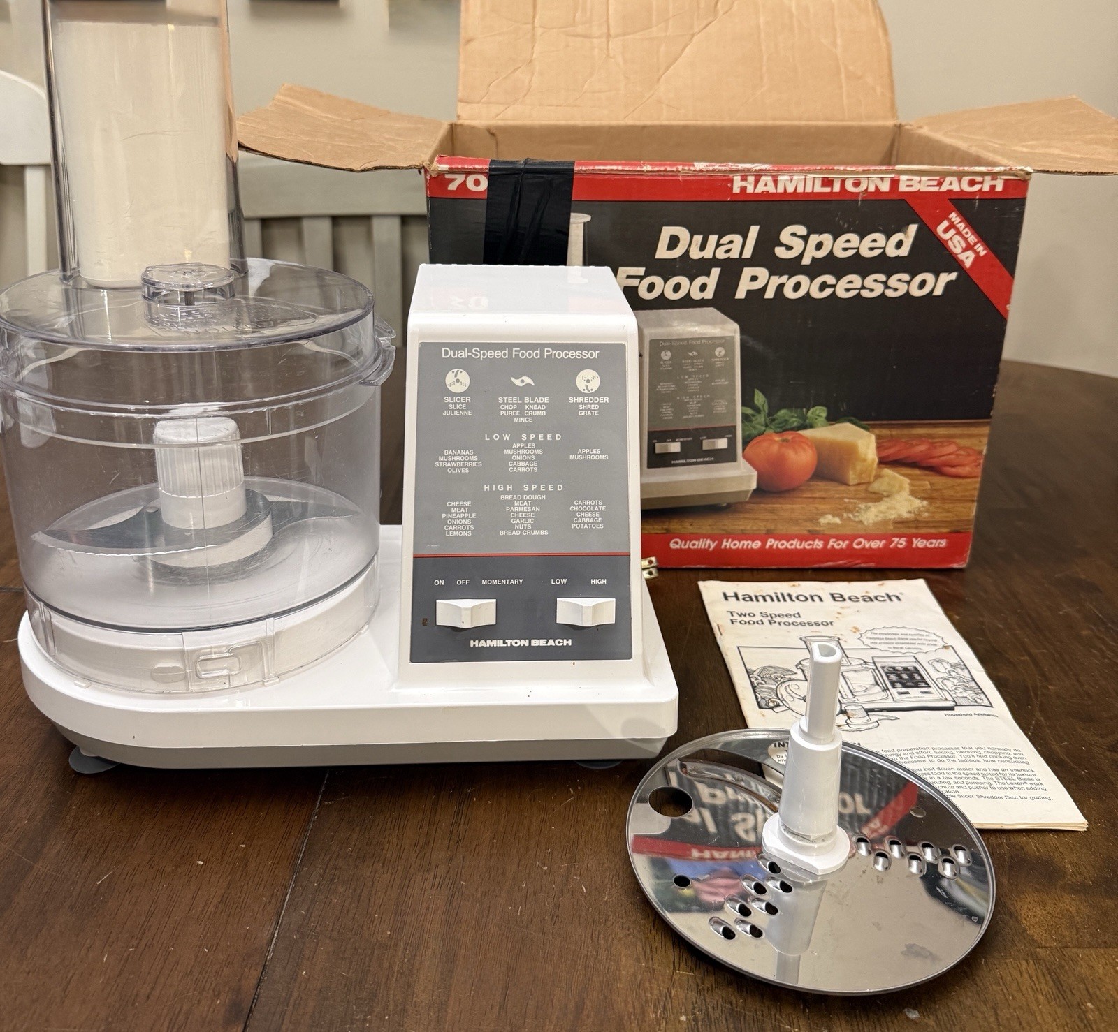 Hamilton Beach Food Processor 702W Dual Speed Slicer Shredder Vintage With Box