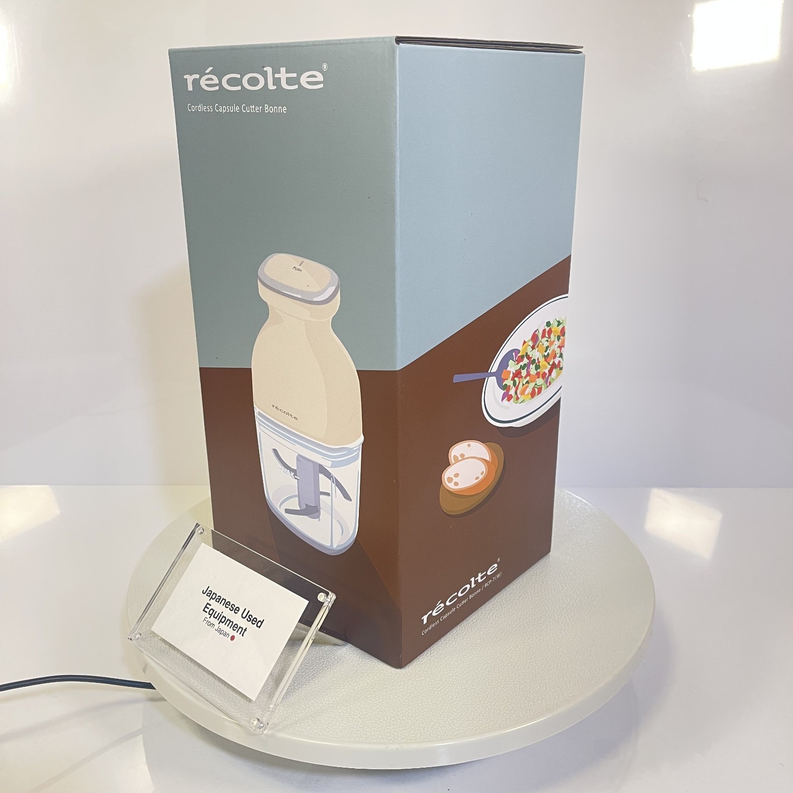 recolte Cordless Capsule Cutter Bonne Chopper Food Processor Cream White RCP-7