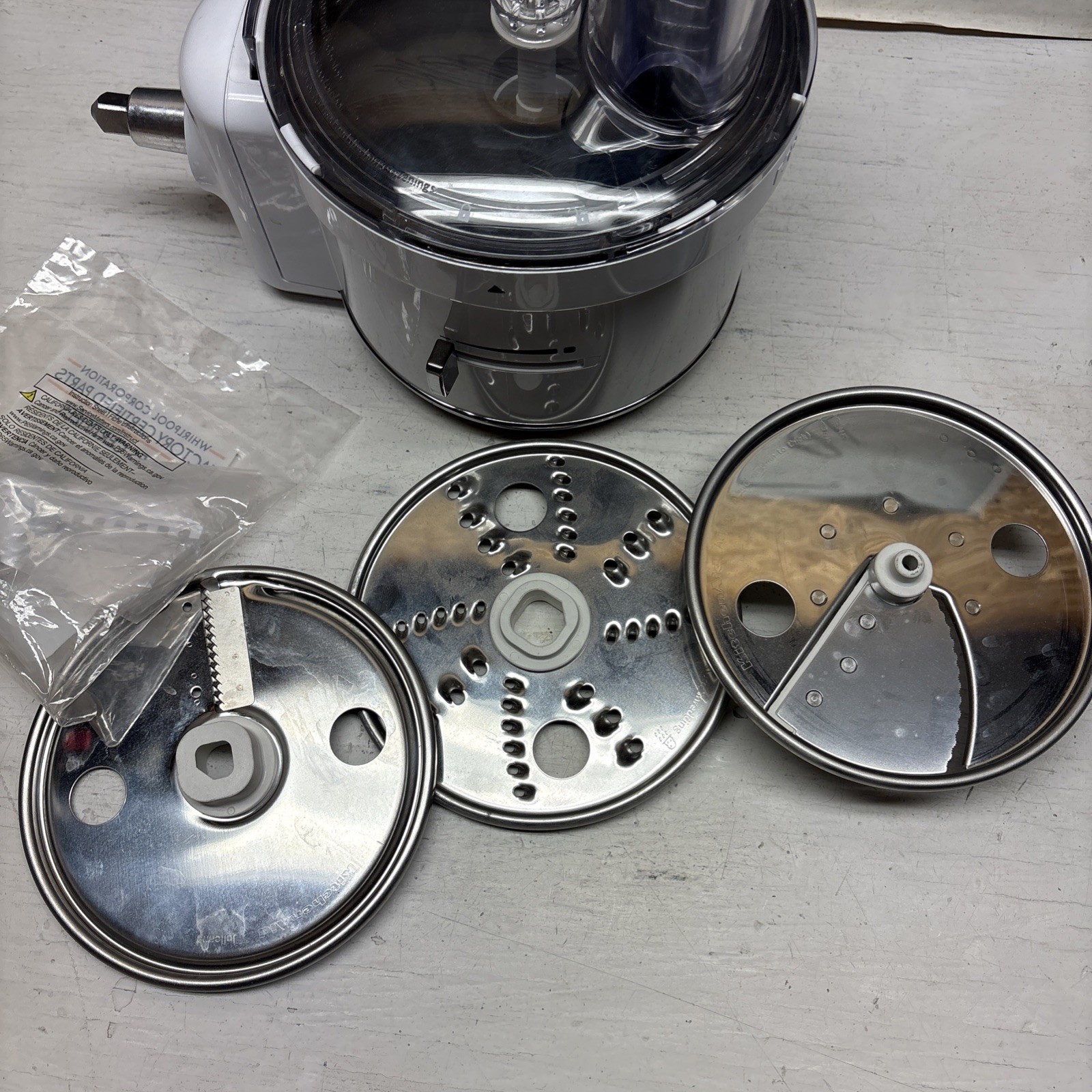 KitchenAid KSM1FPA Food Processor Attachment Complete with Blades White