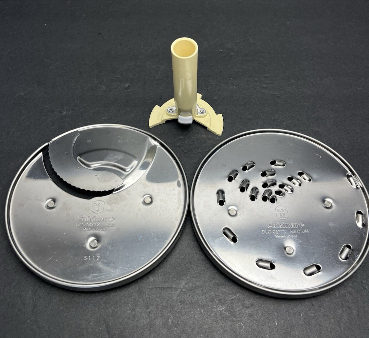Cuisinart Food Processor DLC-7 2 Disc Blades & Stem Adapter DLC-044 and DLC-037