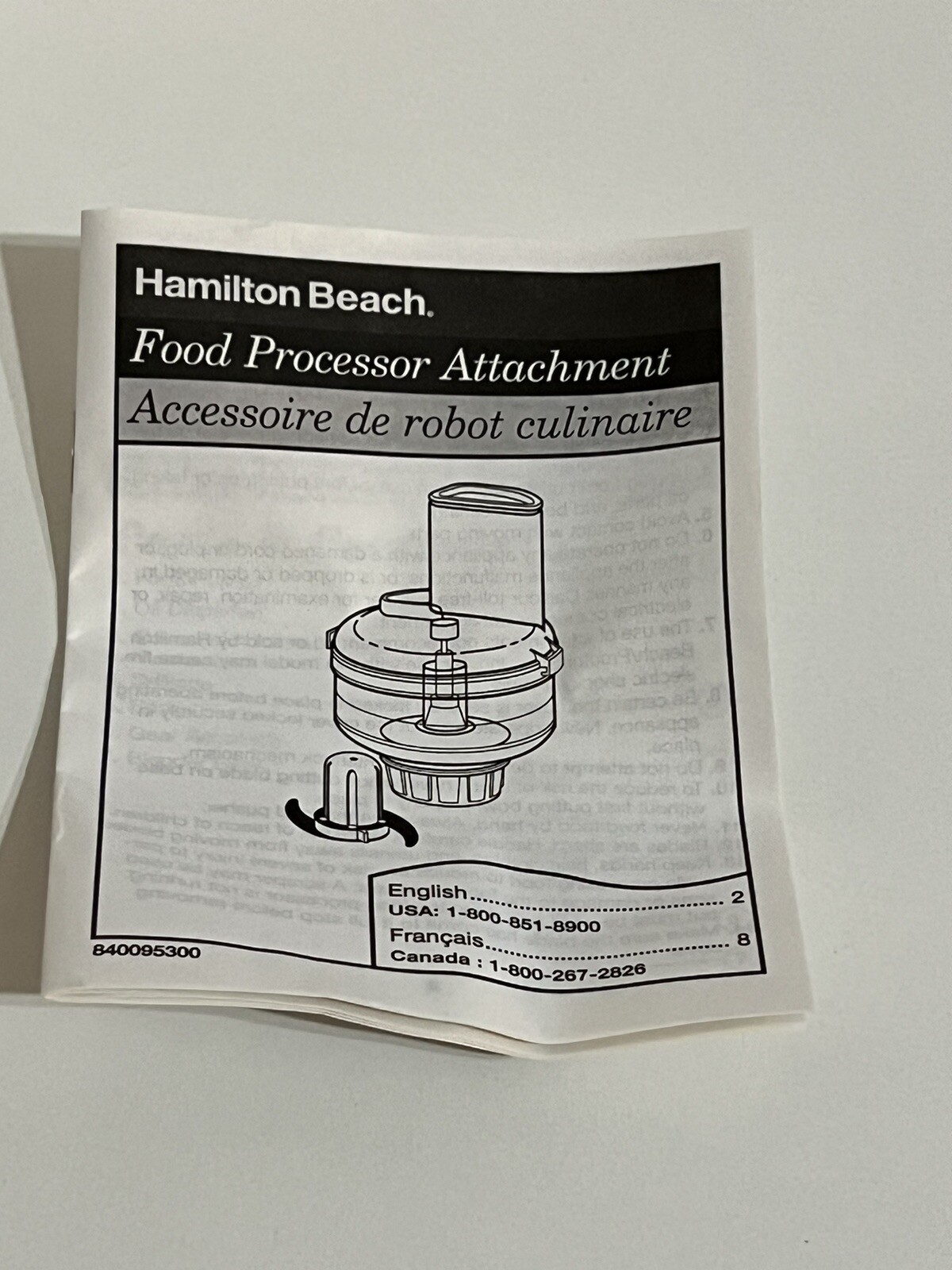 Hamilton Beach Proctor Silex Food Processor Blender Chef Attachment for Blenders