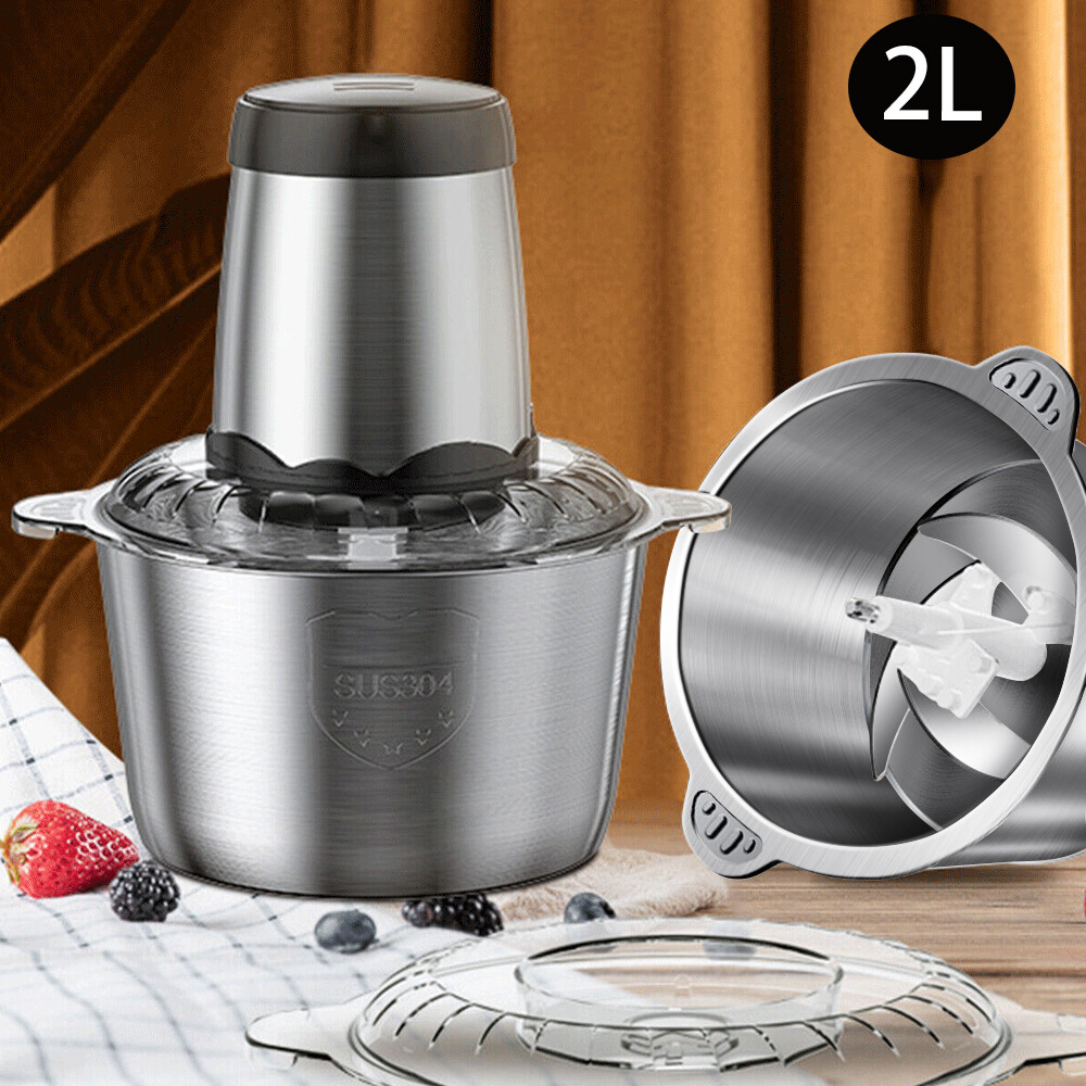 2L Electric Food Chopper Electric Stainless Steel Processor Meat Grinder Mixer