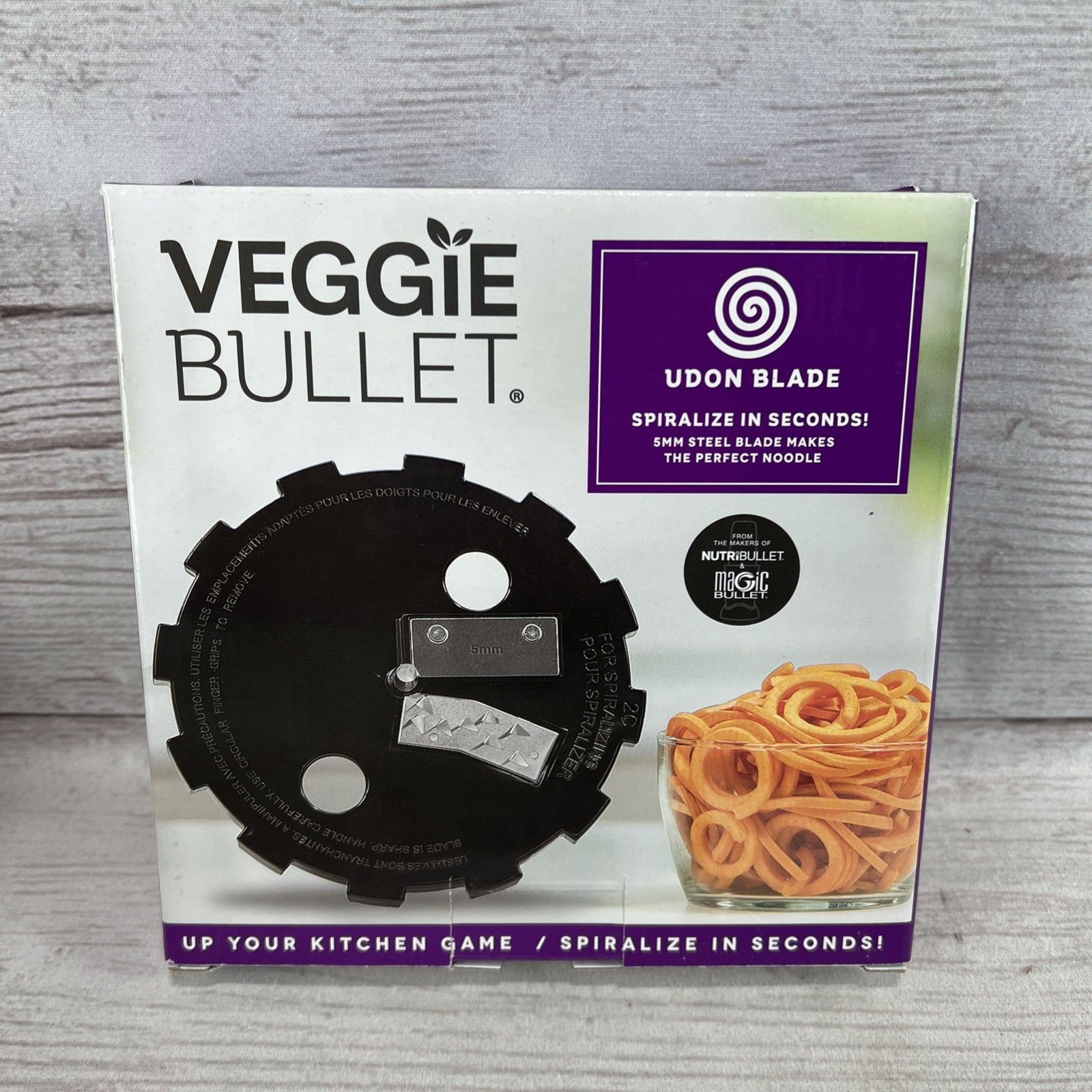 New Veggie Bullet UDON BLADE Noodle Spiralizer Stainless Steel 5mm VB-BX074-23